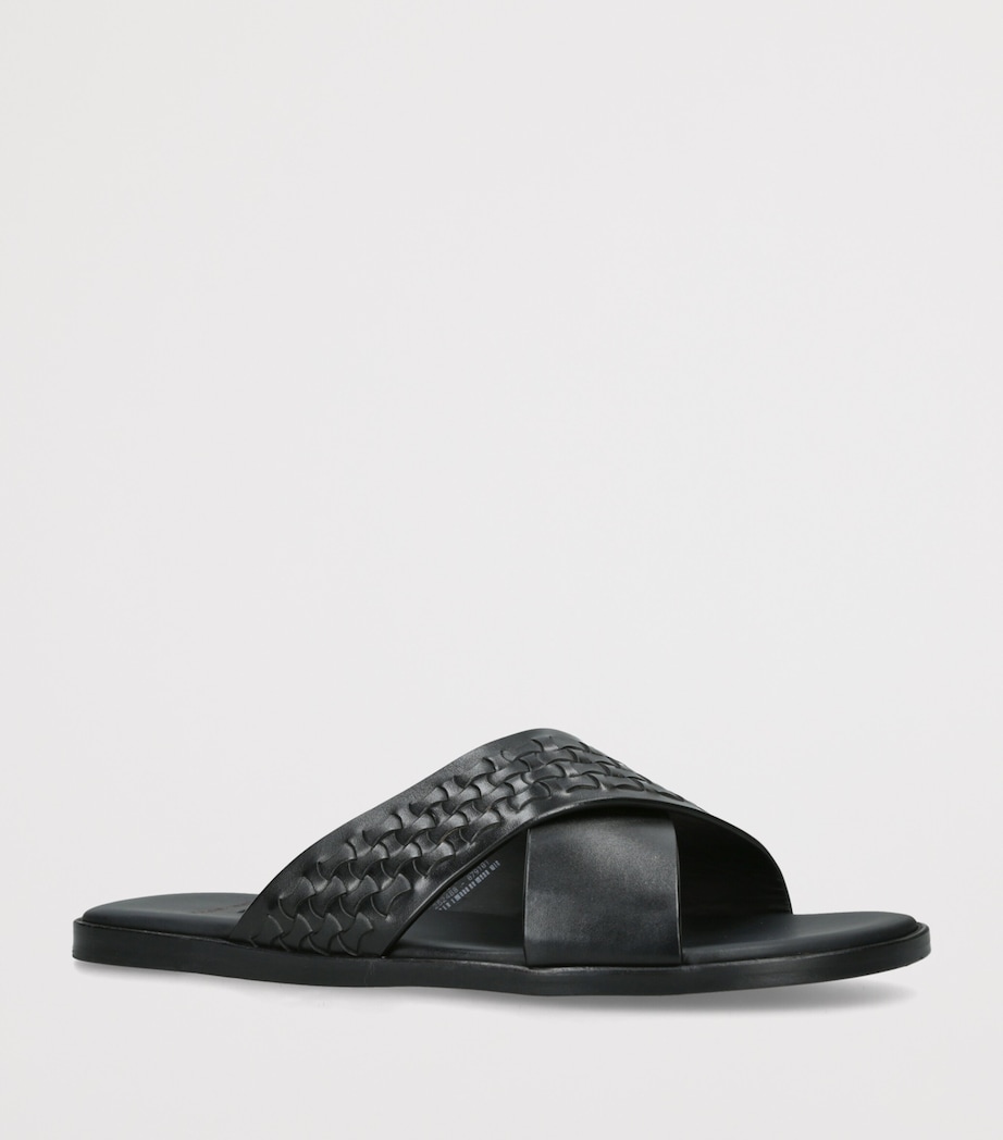 Magnanni Woven Leather Cross Sandals Black Image 3