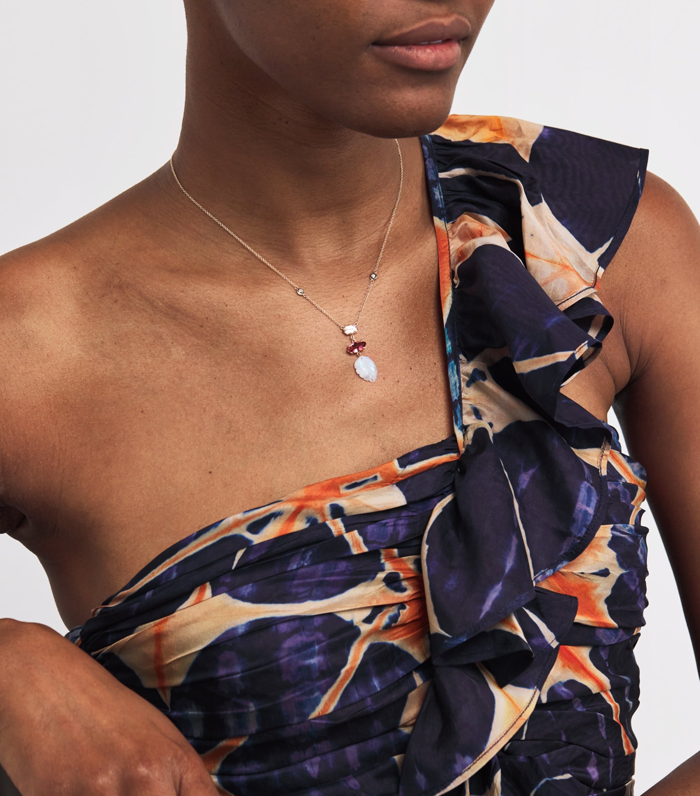 Yellow Gold and Tourmaline Triple Step Necklace YELLOW GOLD Image 2