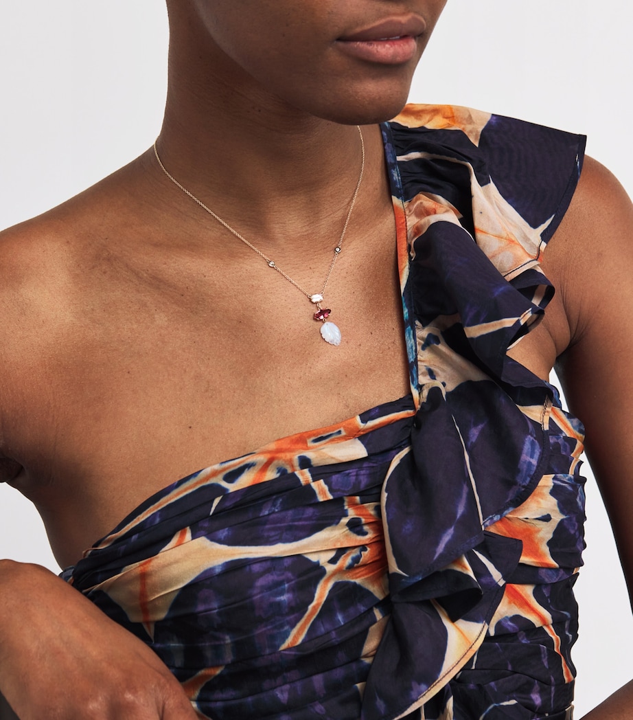 Yellow Gold and Tourmaline Triple Step Necklace YELLOW GOLD Image 2