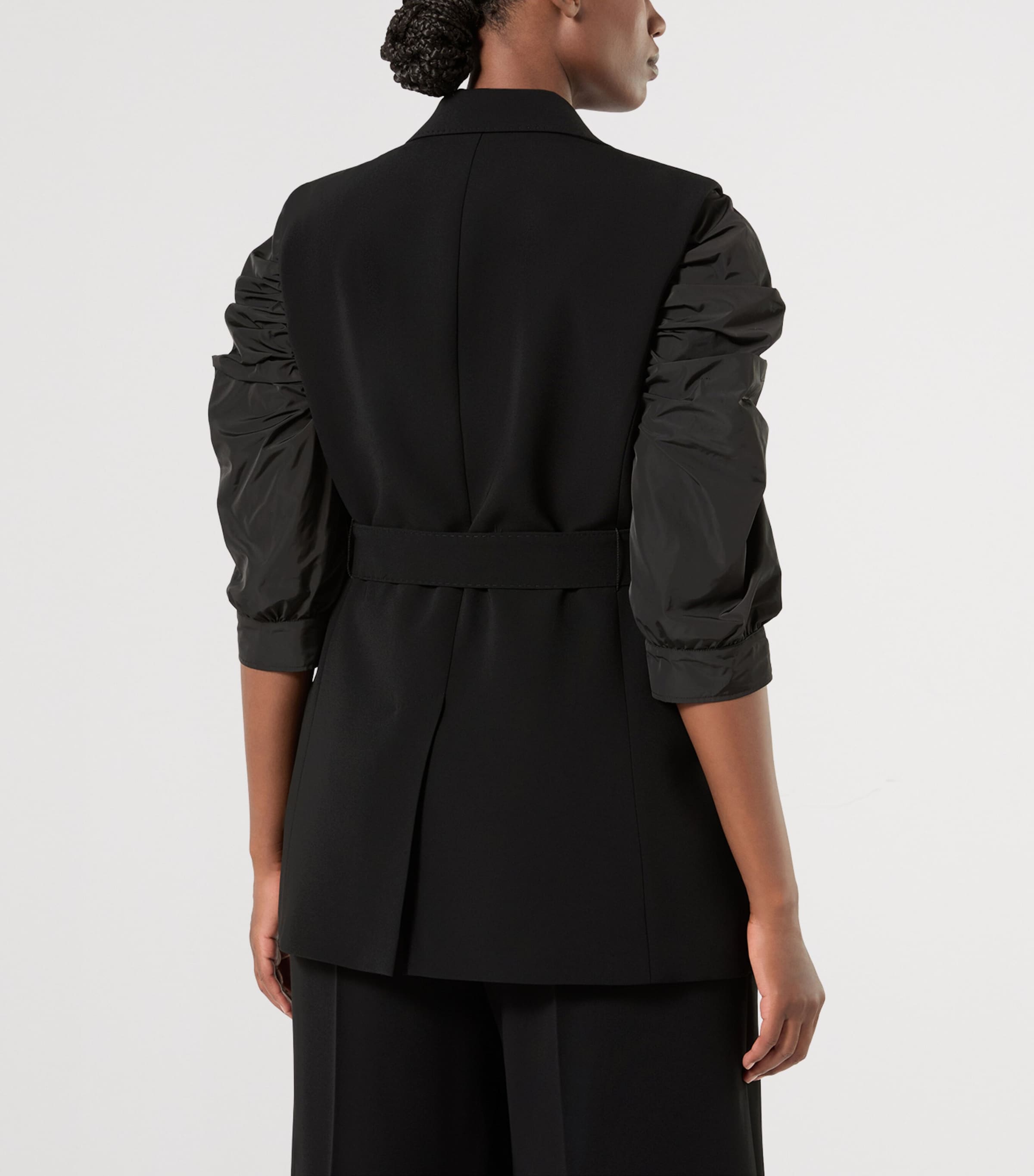 Marina Rinaldi Womens Sleeveless Belted Blazer Black Image 4