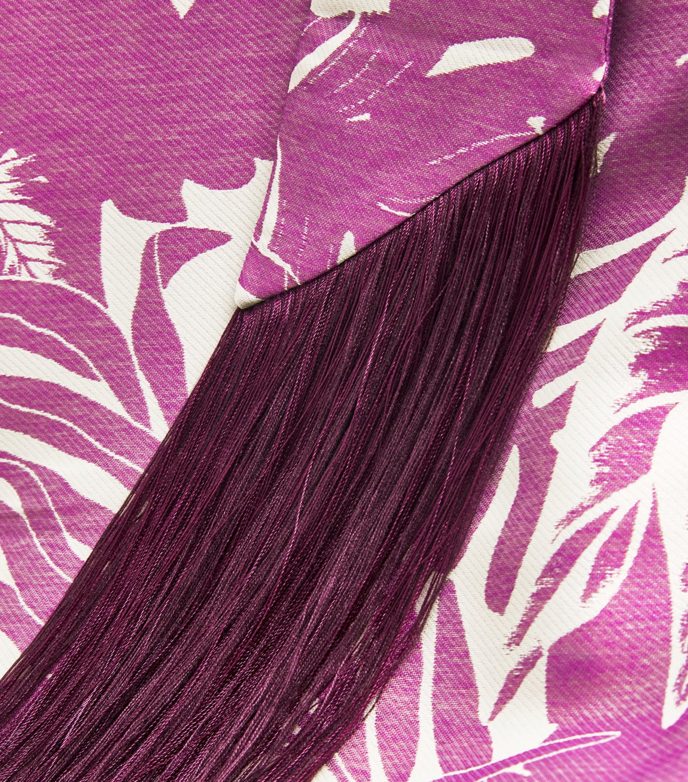 Flamingo Open-Collar Kaftan PLUM-ECRU Image 6