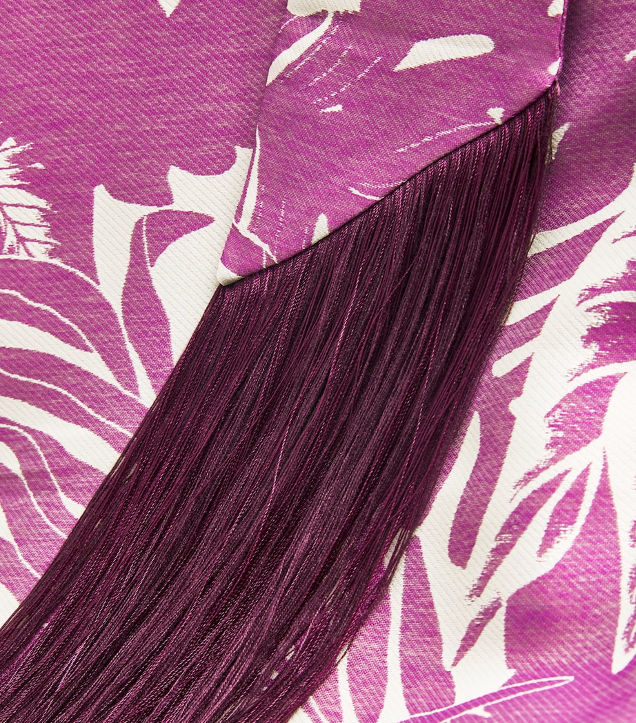 Flamingo Open-Collar Kaftan PLUM-ECRU Image 6