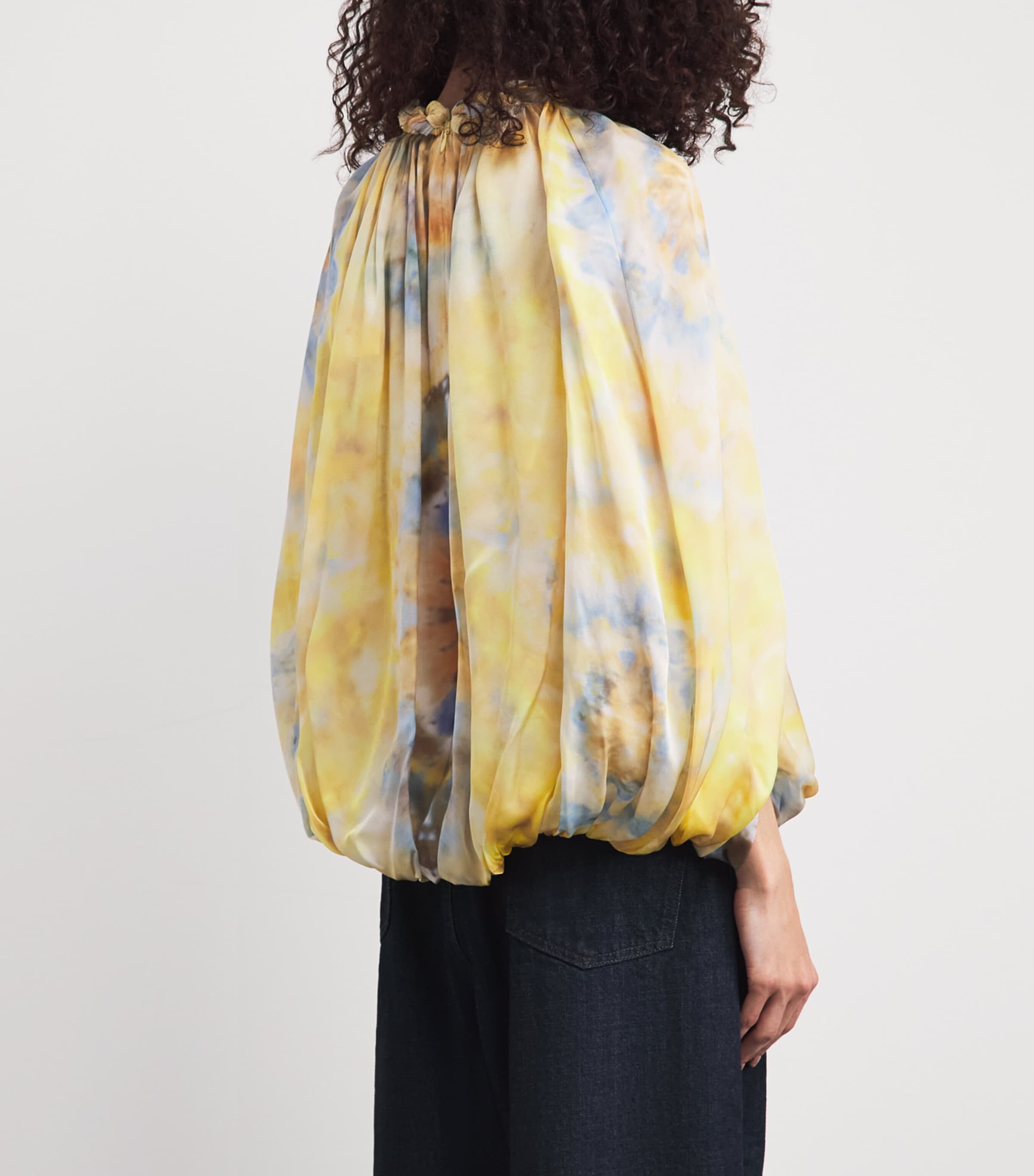Zimmermann Womens Silk Printed Alchemy Twisted Blouse Citrus Tie Dye Image 5