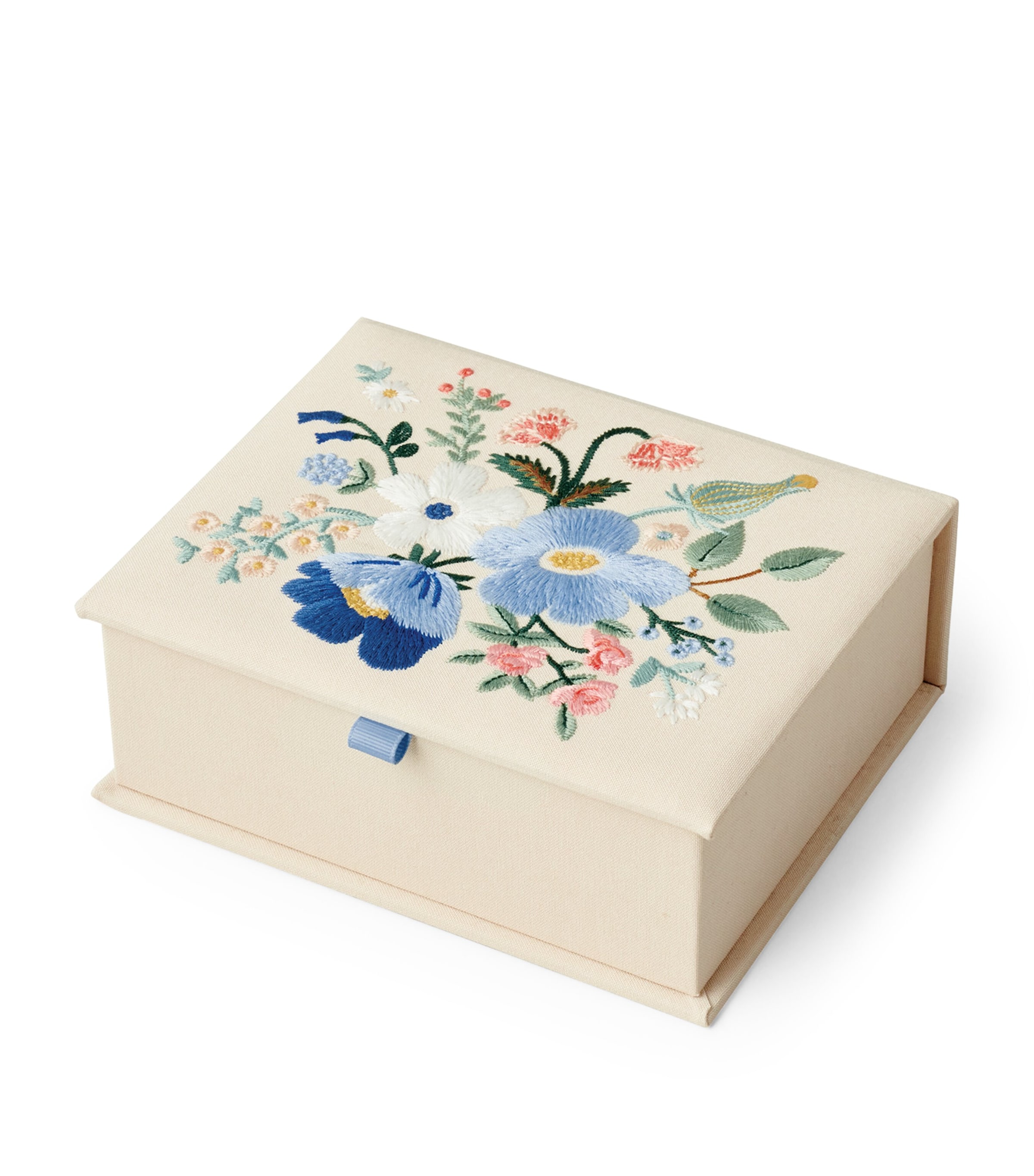 Rifle Paper Co Medium Embroidered Keepsake Box In Neutral