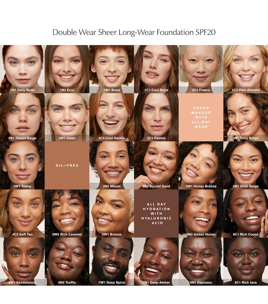 Estée Lauder Double Wear Sheer Long-Wear Foundation SPF20 (30ml) Ivory Beige Image 7