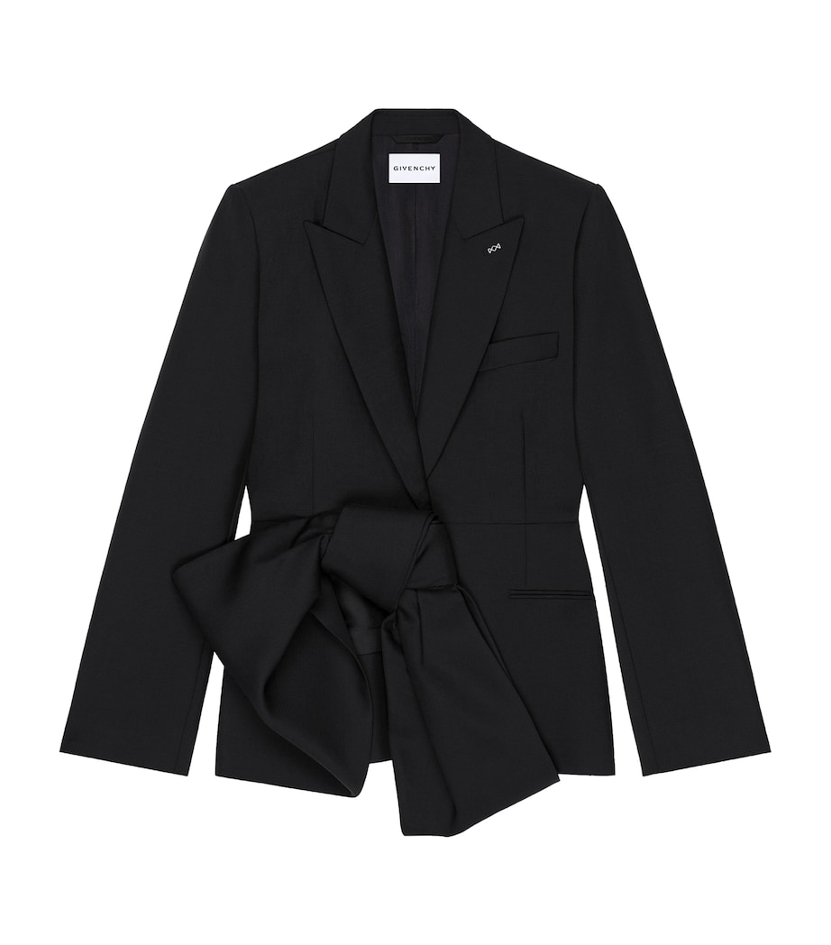 Givenchy Womens Wool-Mohair Bow-Detail Blazer Image 1