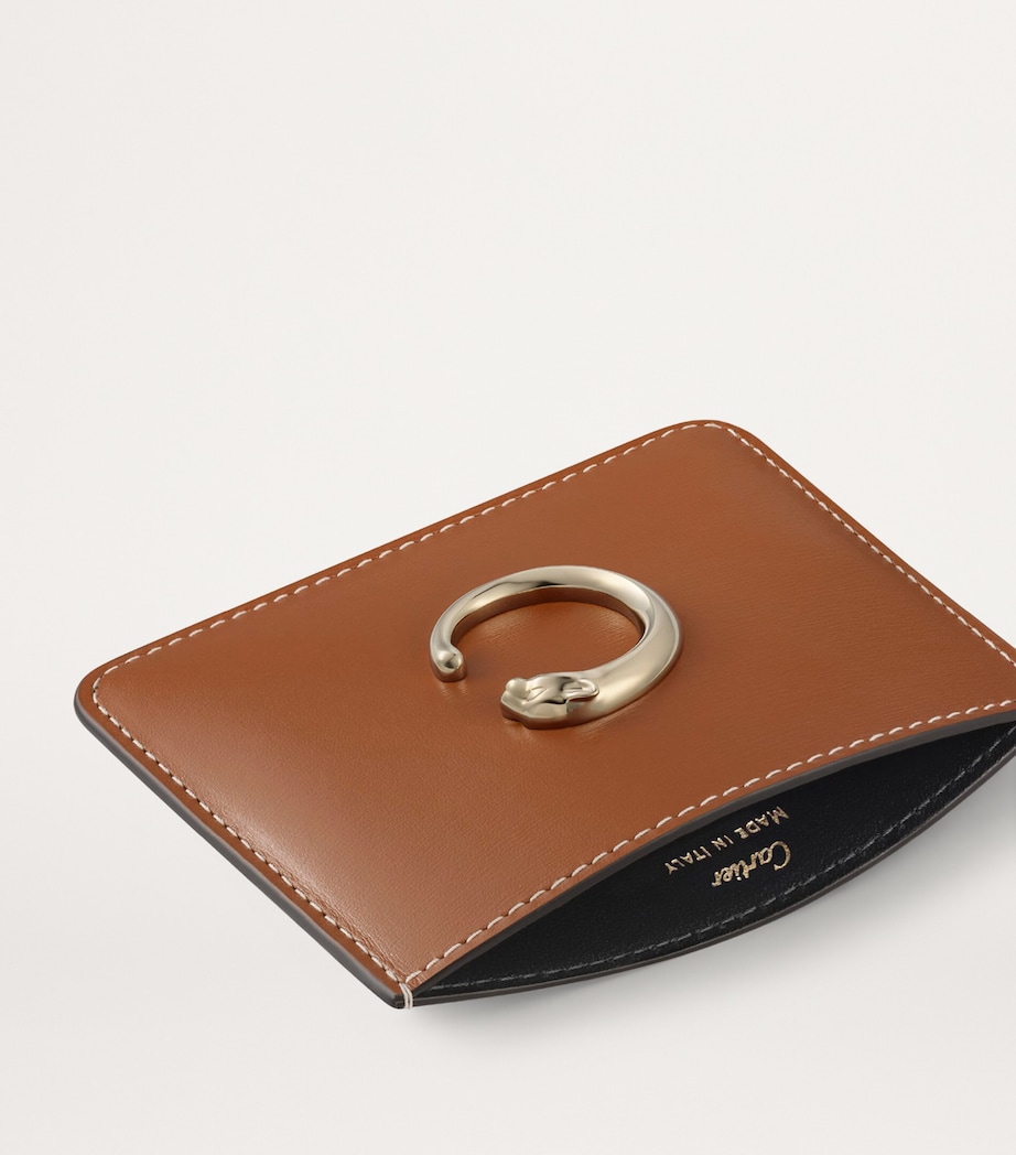 Leather Panthère de Cartier Card Holder CARAMEL Image 5