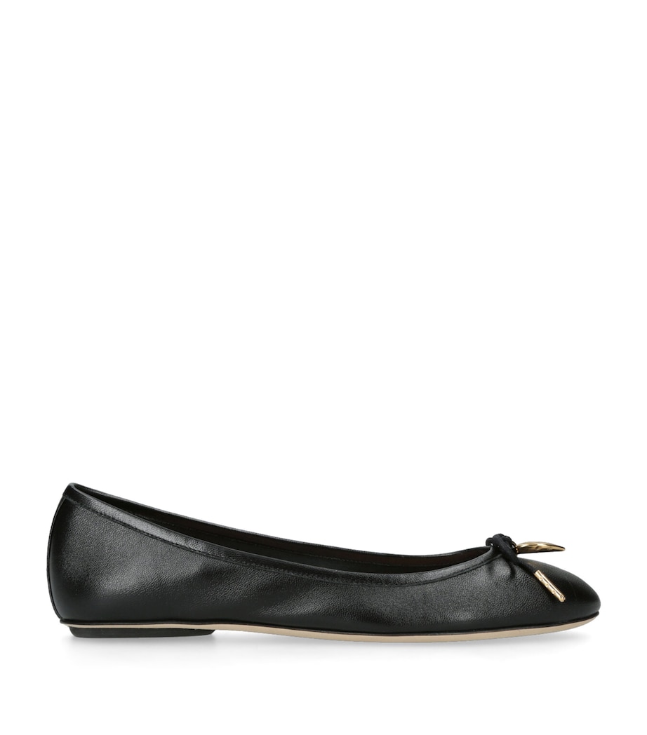 Leather Iris Ballet Flats BLACK Image 1