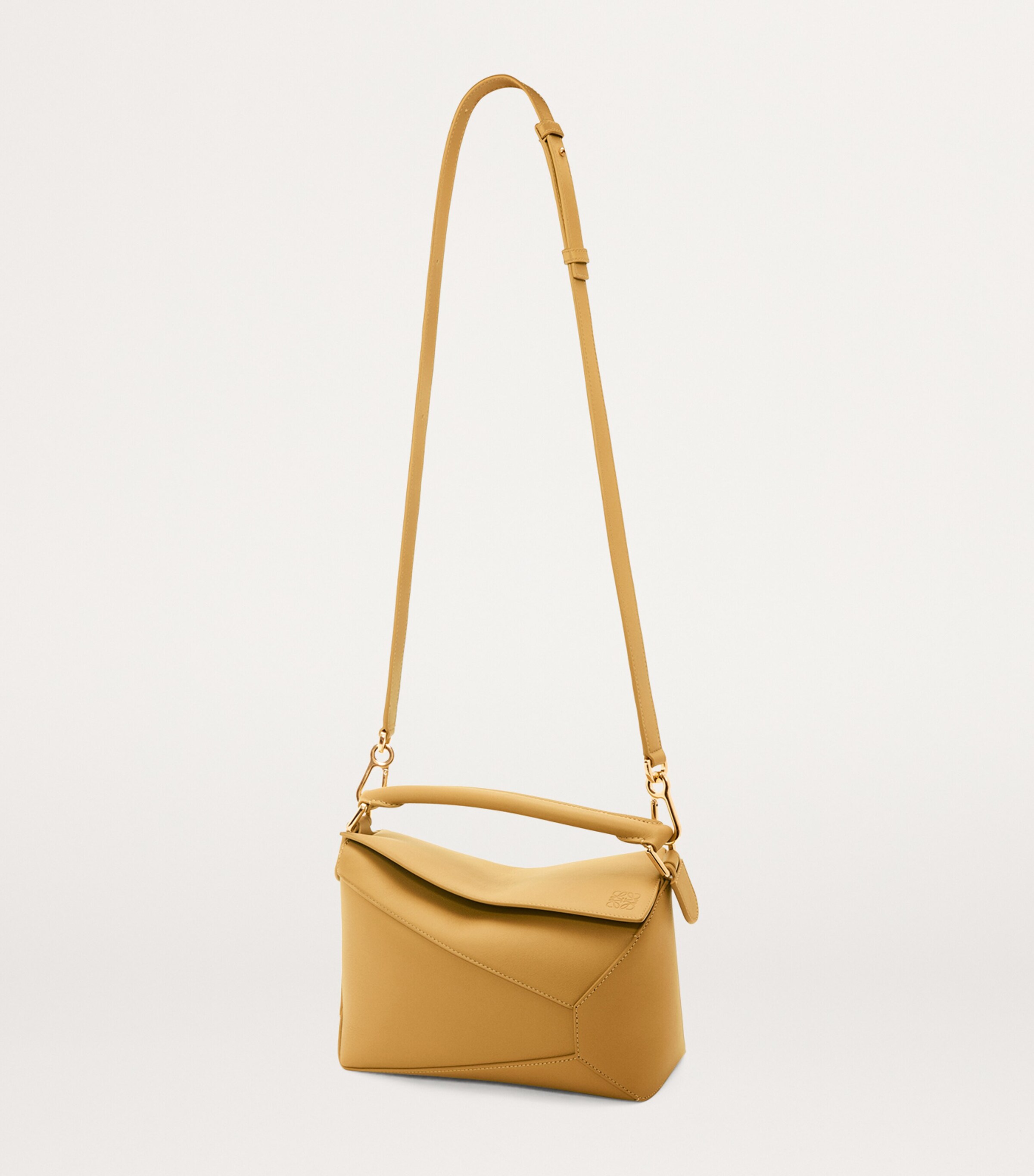 Small Leather Puzzle Edge Top-Handle Bag SAHARA Image 6