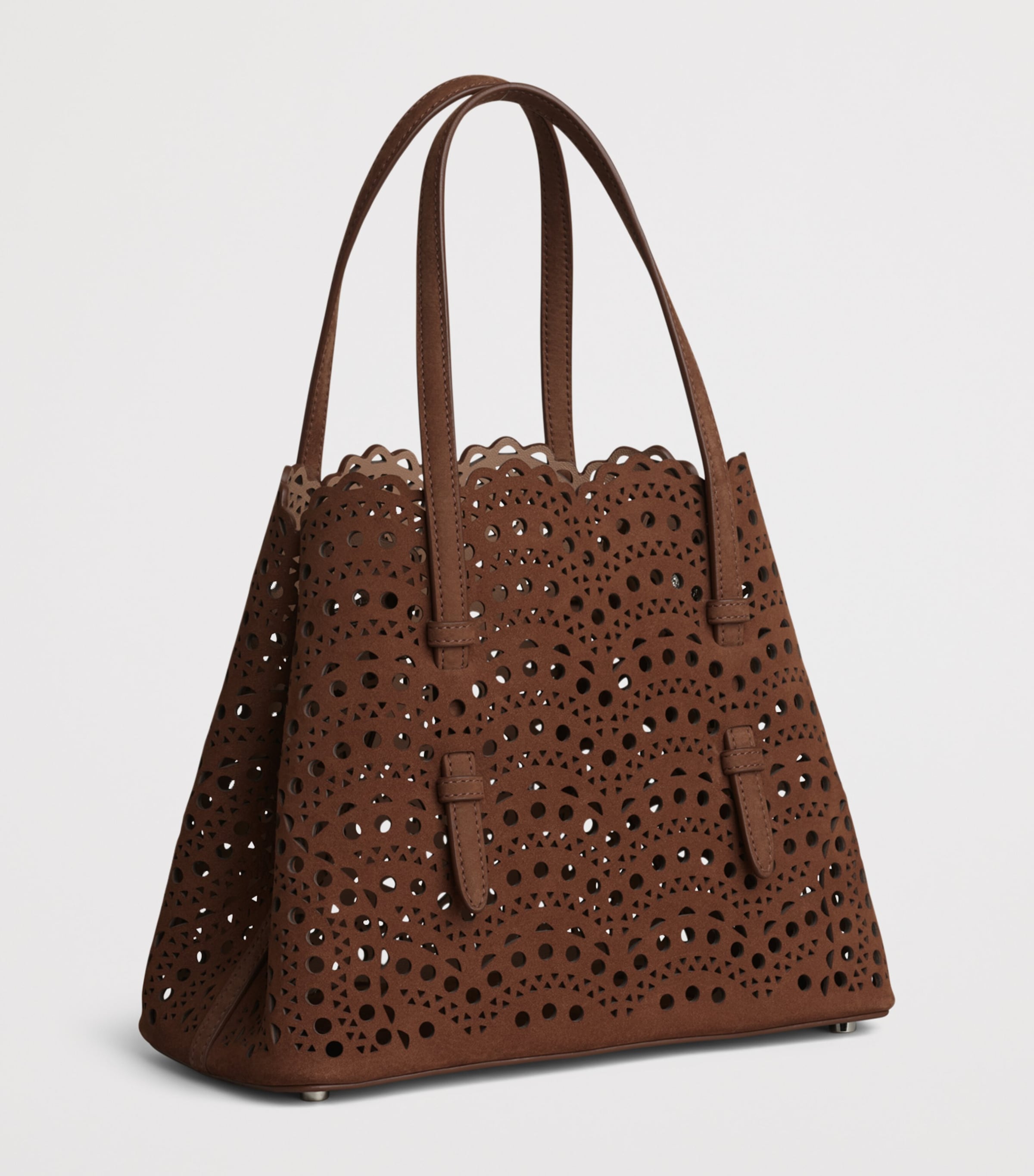 Alaïa Suede Le Mina Tote Bag Blanc Casse Image 2