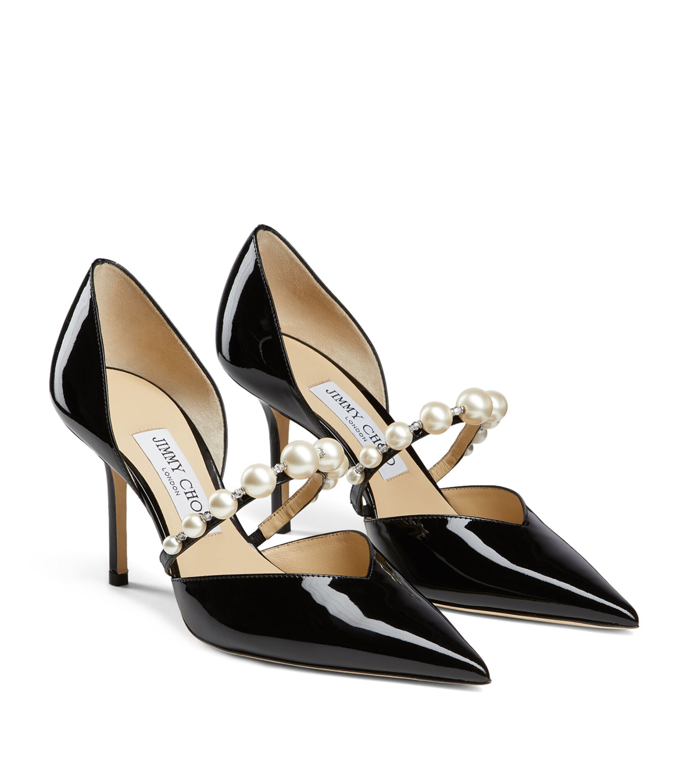 Jimmy Choo Aurelie 85 Patent Leather Pumps Black/white Image 4