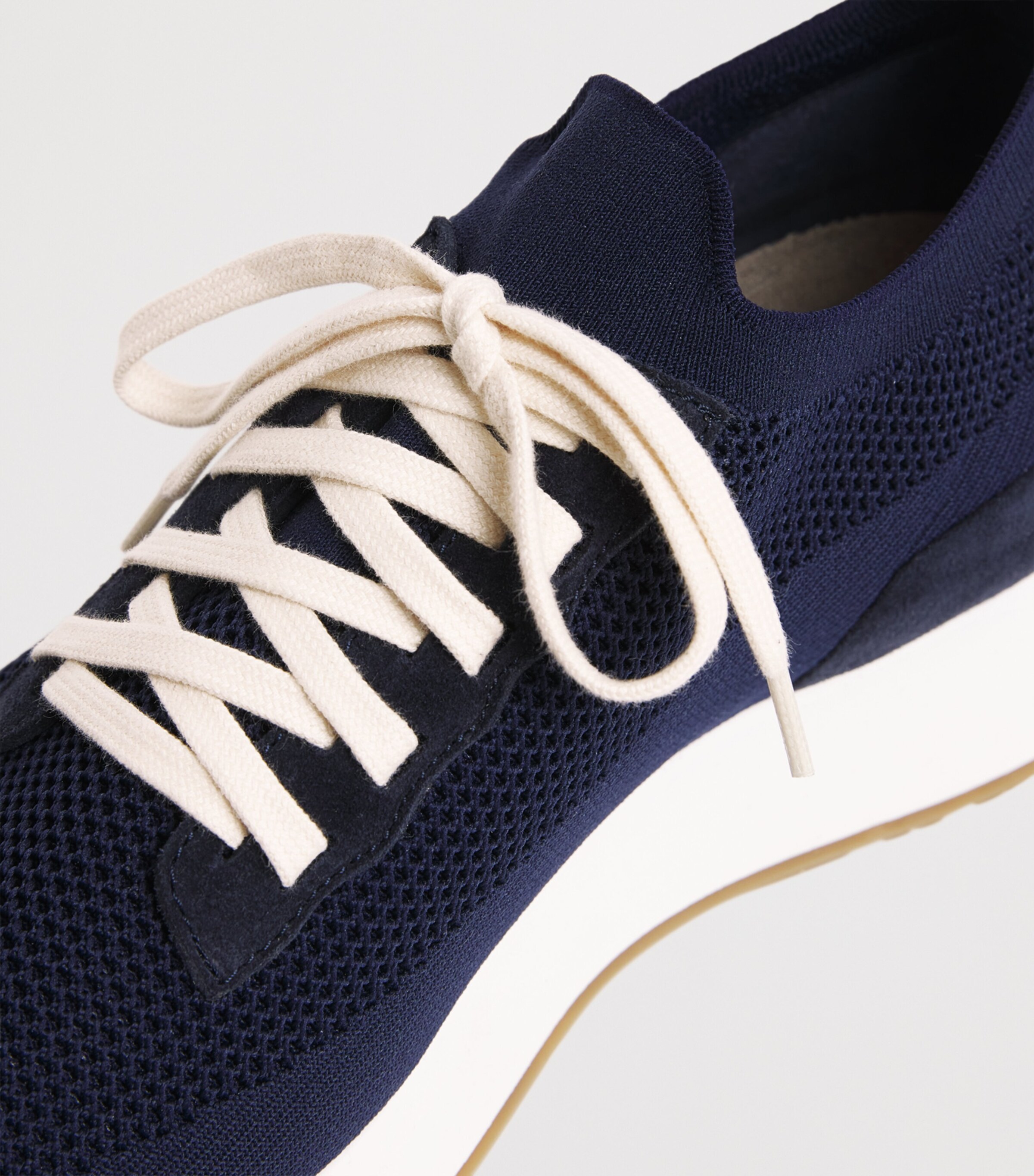 Leather-Blend Scarpa Running Trainers BLU, BLU Image 7