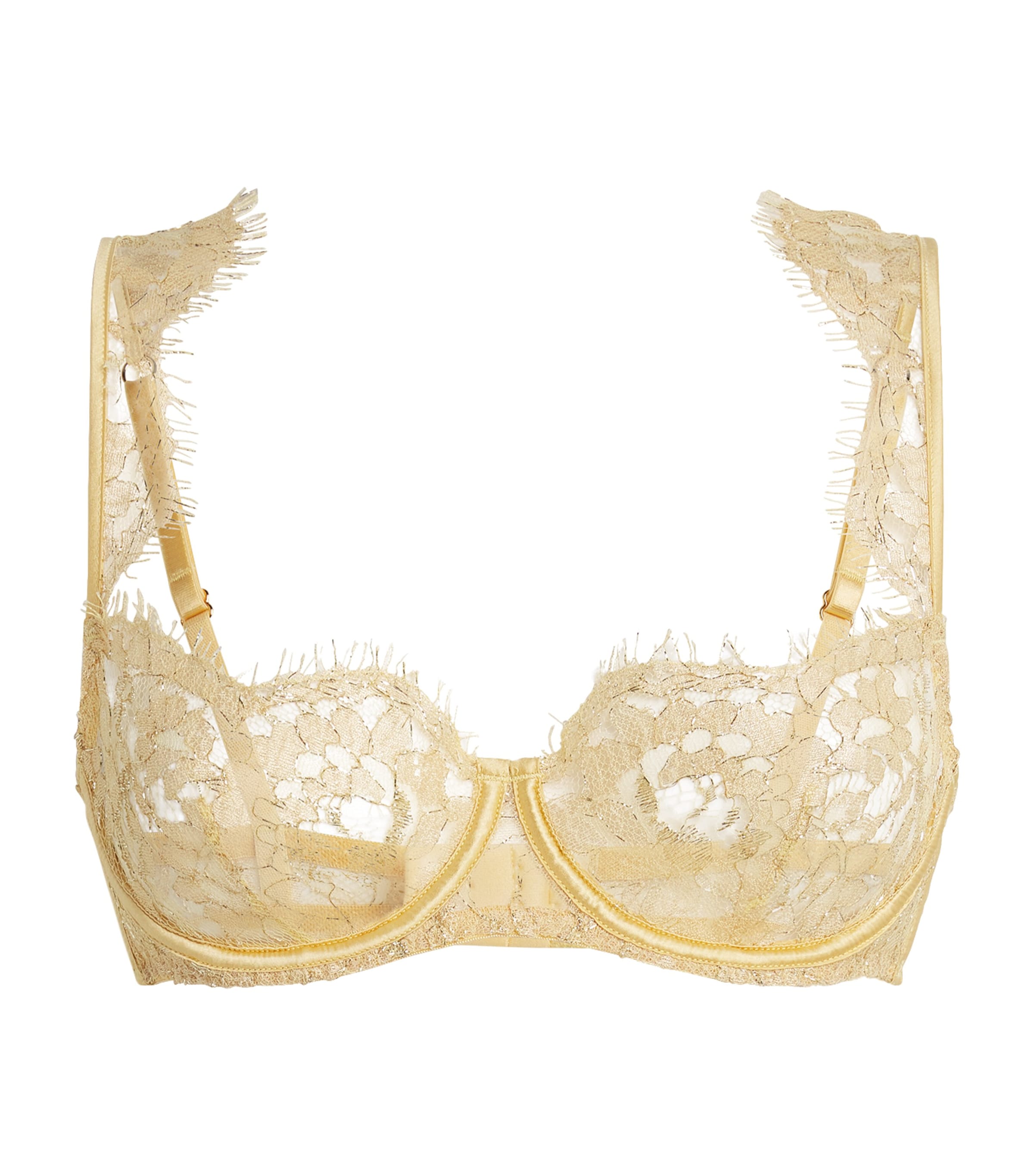 Coco De Mer Lace Fiorella Balcony Bra In Gold