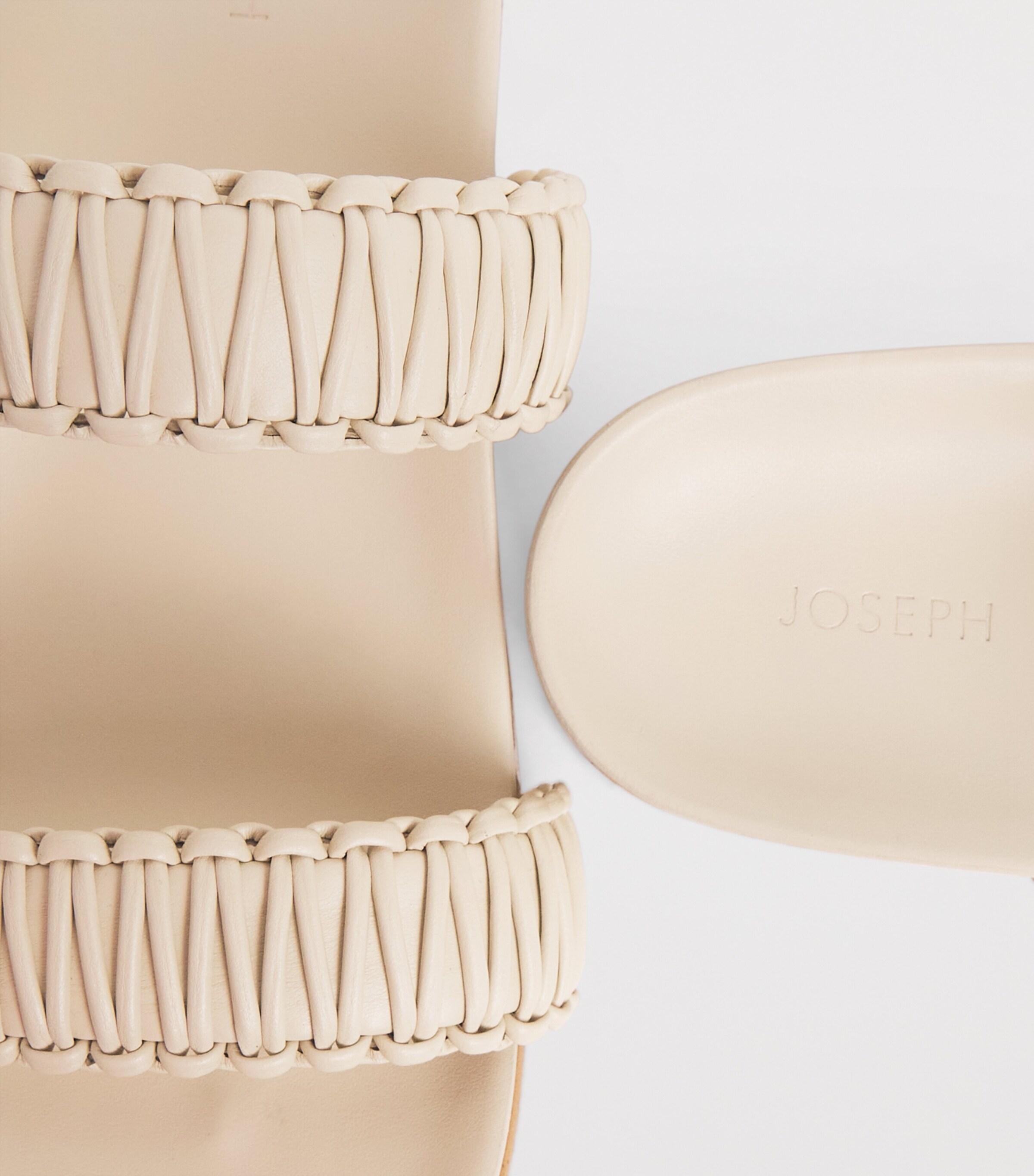 Joseph Leather Braided Isha Sandals Powder Image 7