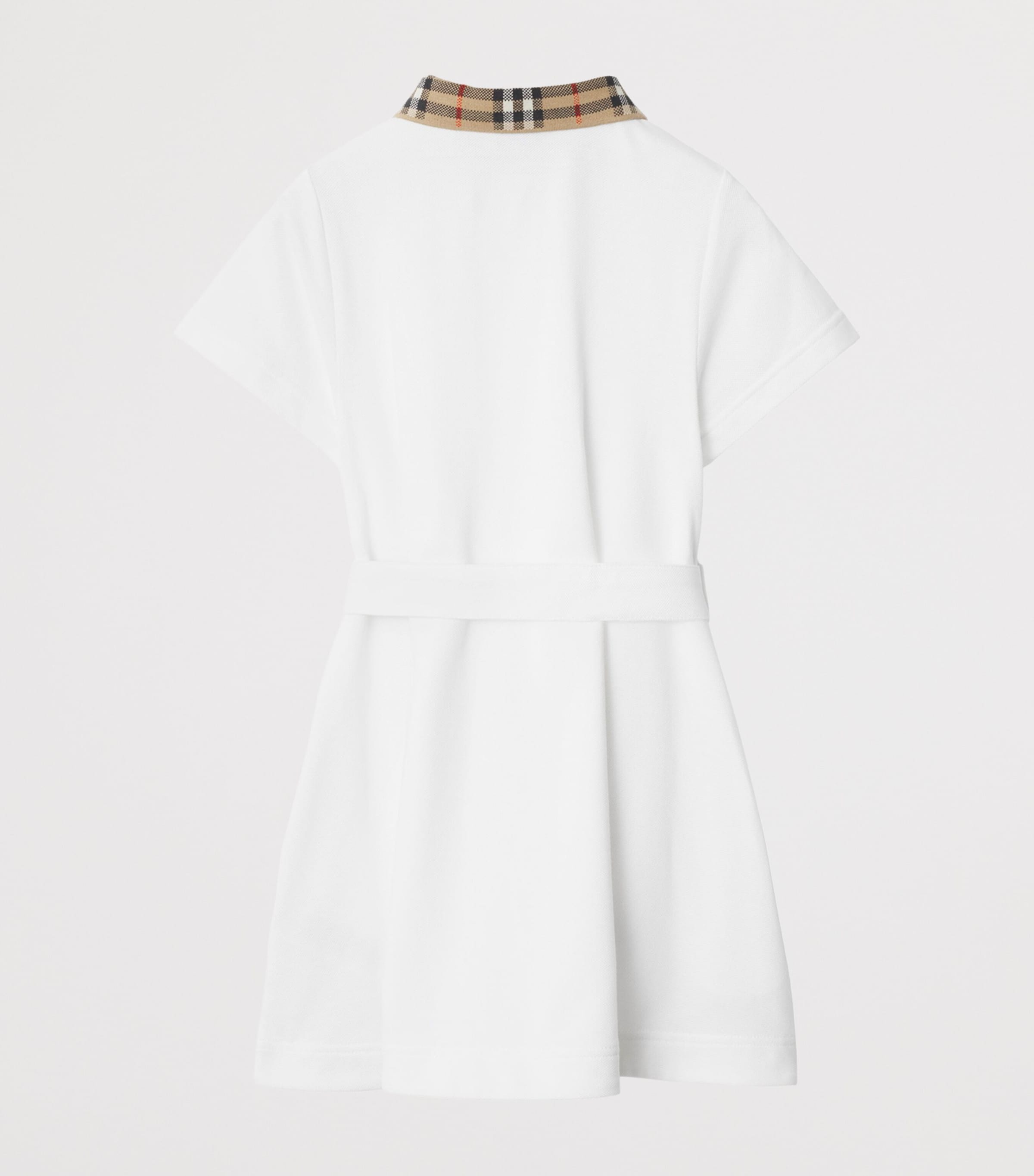 Check Collar Polo Dress (3-12 Years) WHITE Image 2