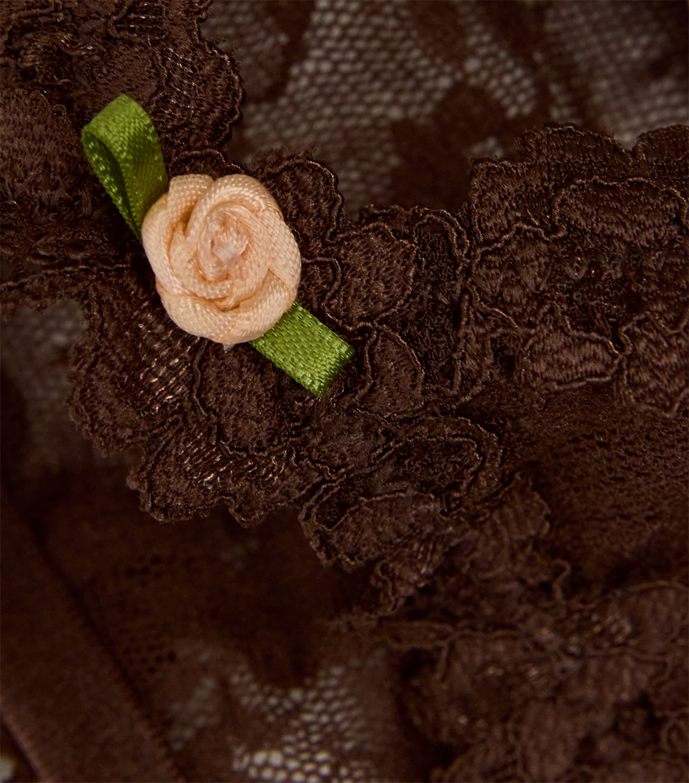 Stretch Lace Triangle Bralette ESPRESSO Image 4