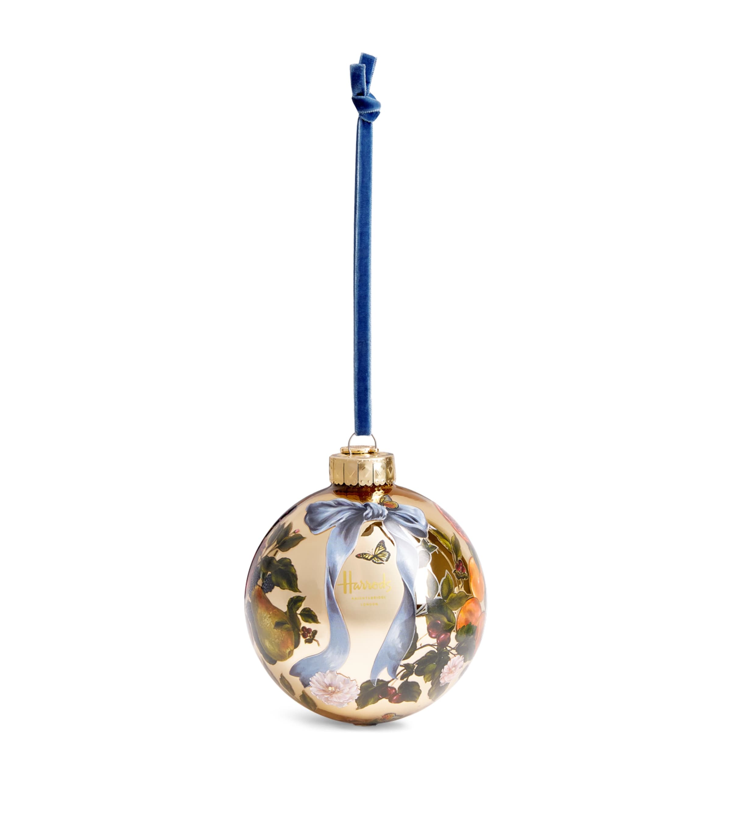 Harrods Glass Festive Banquet Bauble Gold Image 1