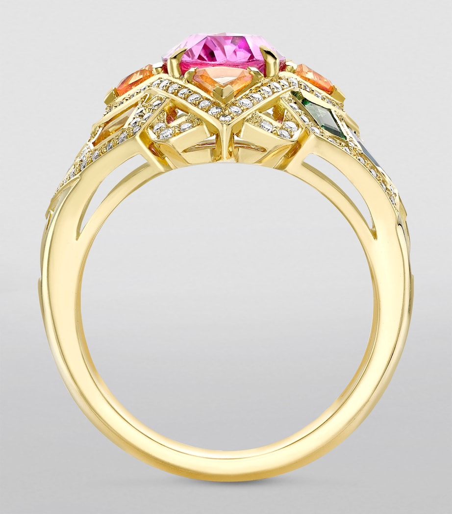 Yellow Gold, Diamond and Mixed Gemstone A Family Journey Barcelona Ring YELLOW GOLD Image 2