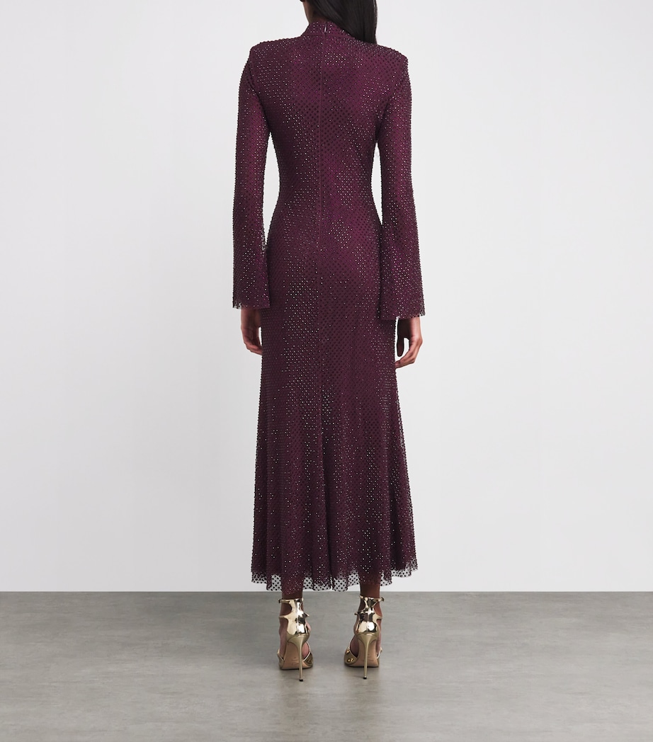 Rhinestone-Embellished Maxi Dress BURGUNDY Image 3