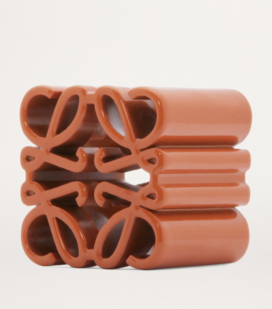 LOEWE Small Brass Anagram Dice Charm Maple Orange Image 2