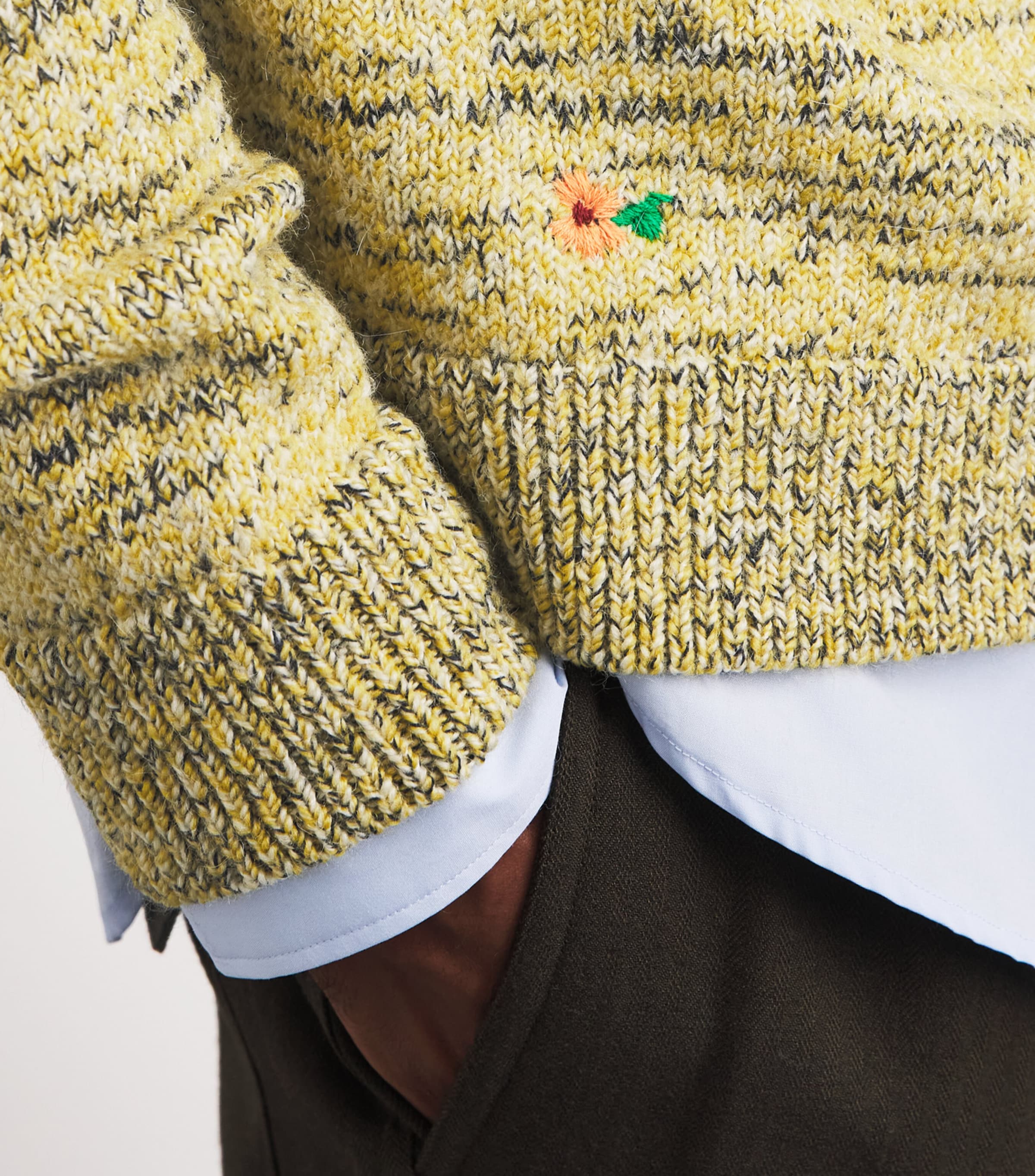 DRIES VAN NOTEN Mens Wool-Blend Embroidered Sweater Image 3