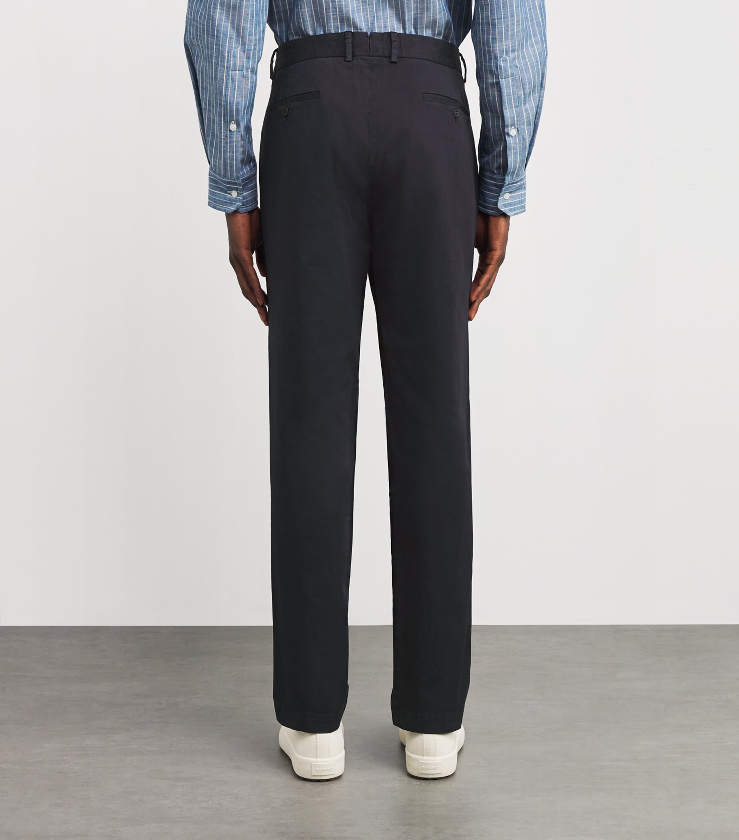 Stretch-Cotton Slim Chinos NAVY Image 4