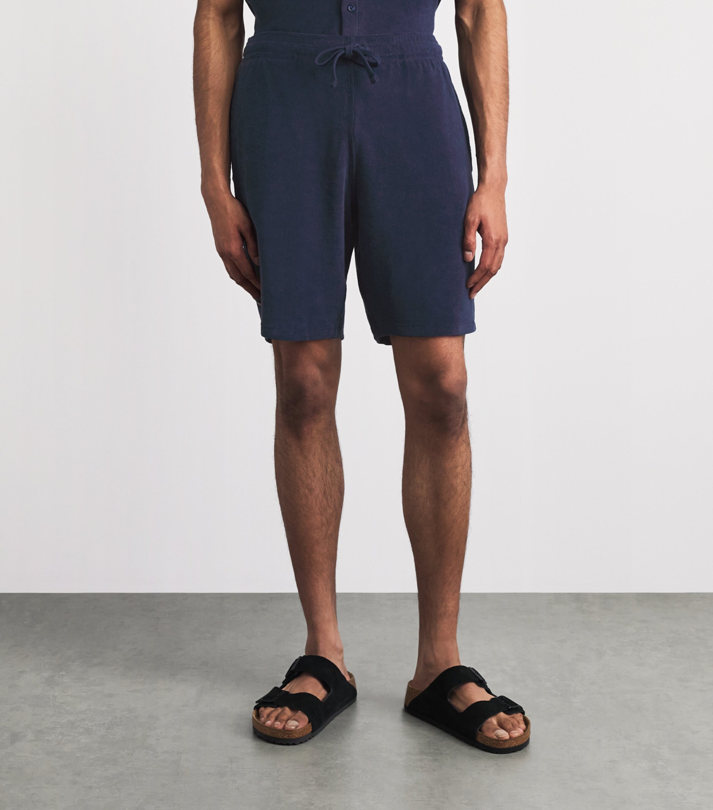 Vilebrequin Mens Organic Cotton Terry-Blend Bolide Shorts Bleu Marine Image 4