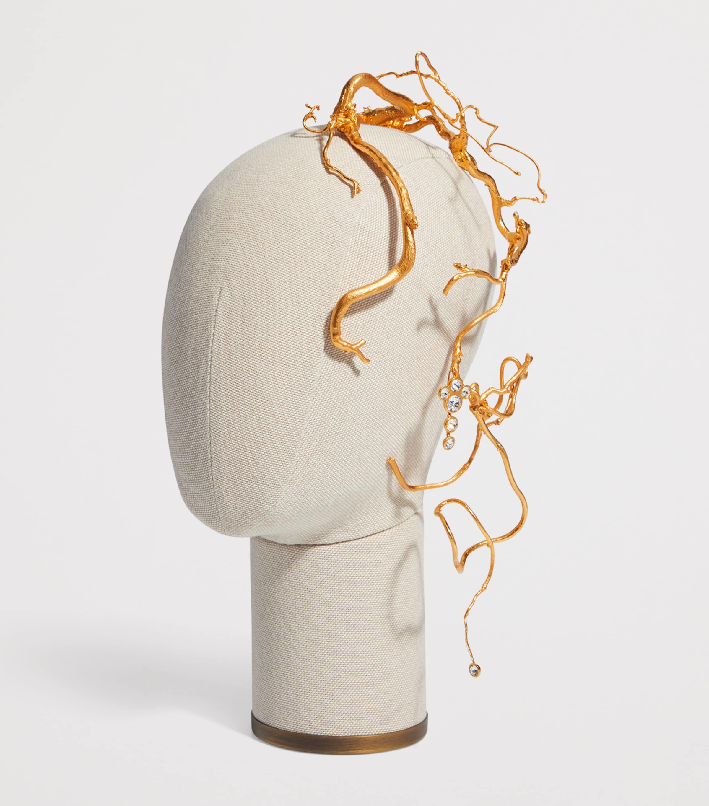 Schiaparelli Vine and Rhinestone Headband Gold Image 5