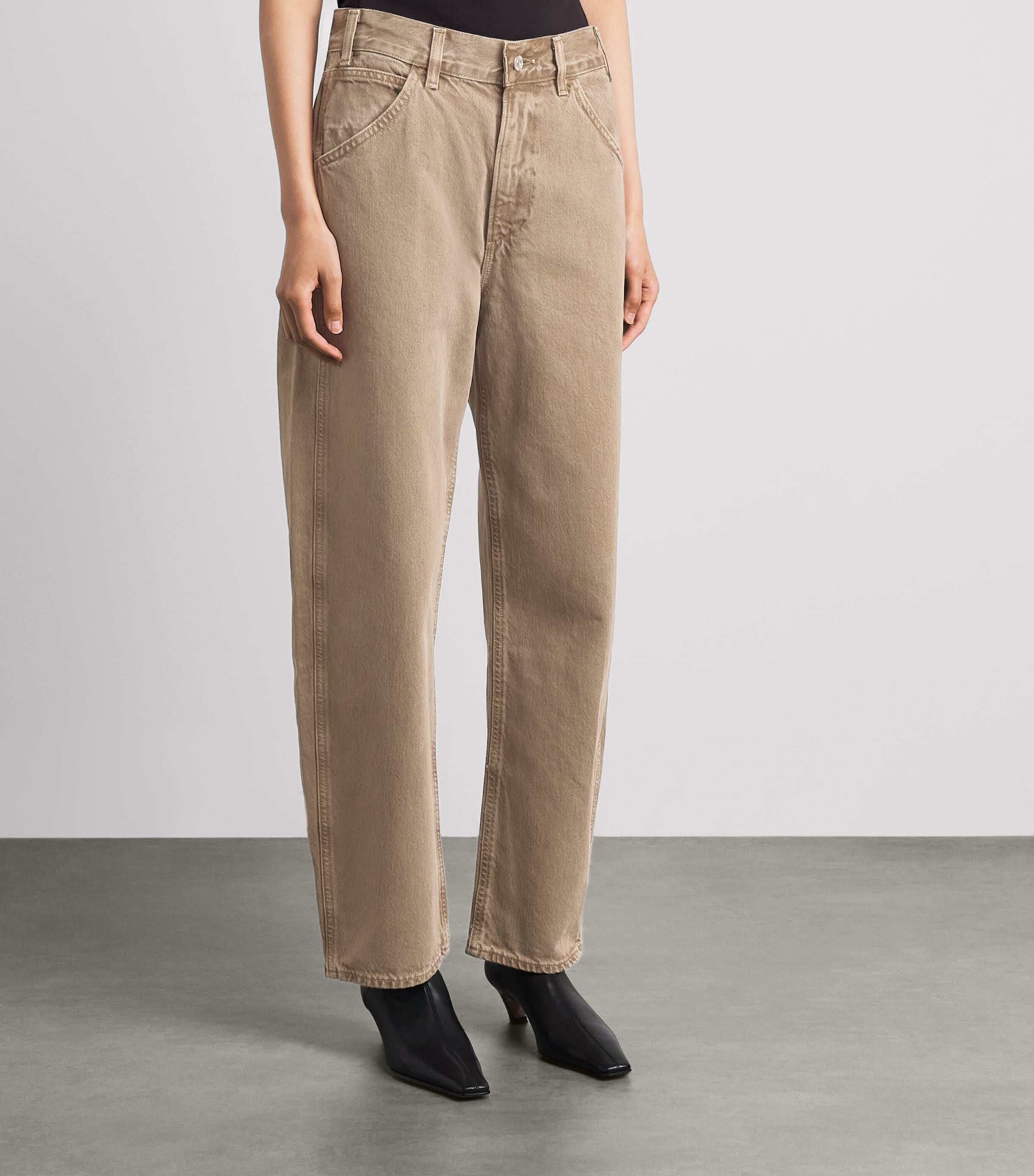 Citizens of Humanity Womens Miro Deck Relaxed Jeans Cocoa (grey Brown) Image 4