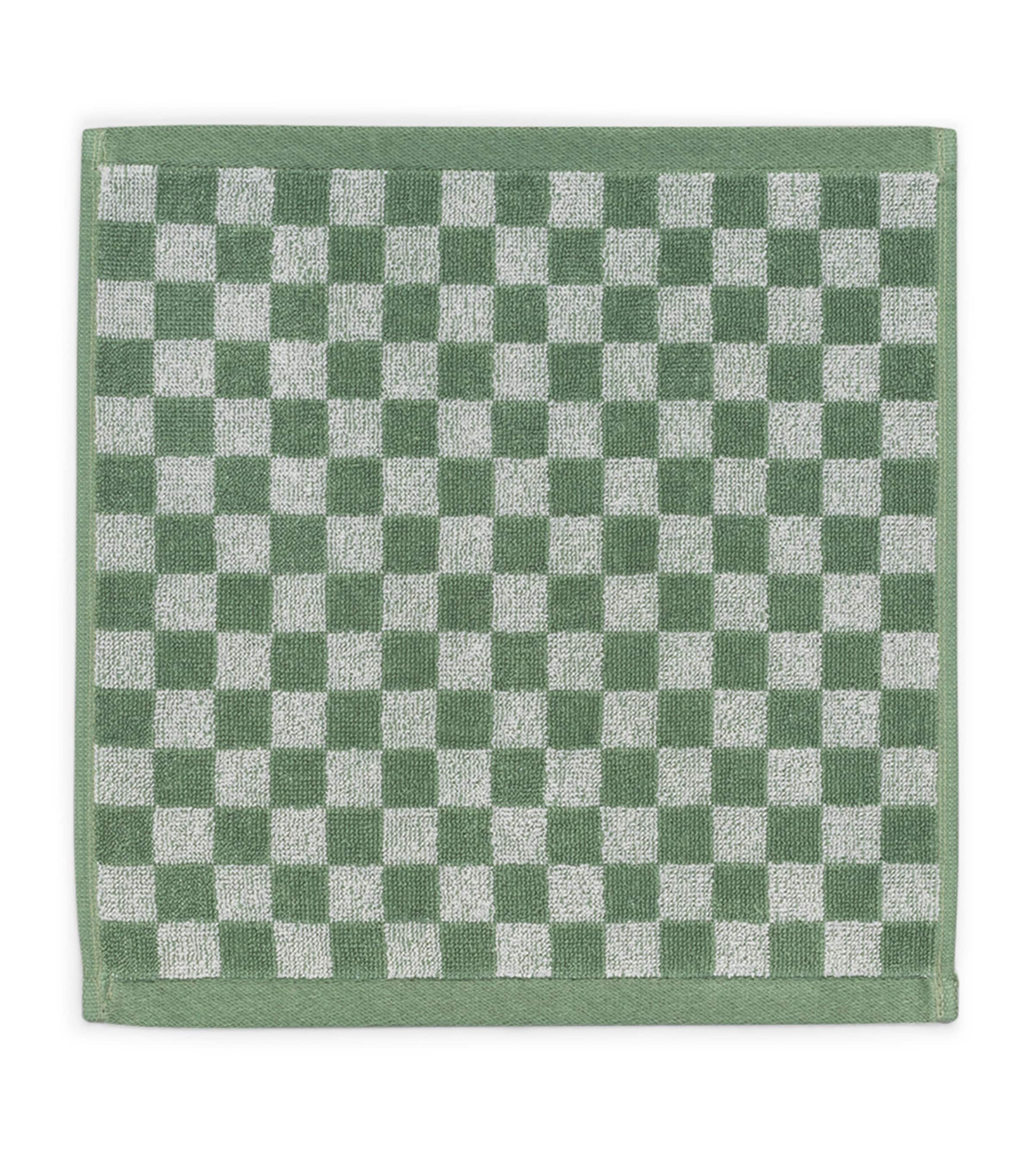 BAINA Check Quill Facecloth (30cm x 30cm) Sage Image 2