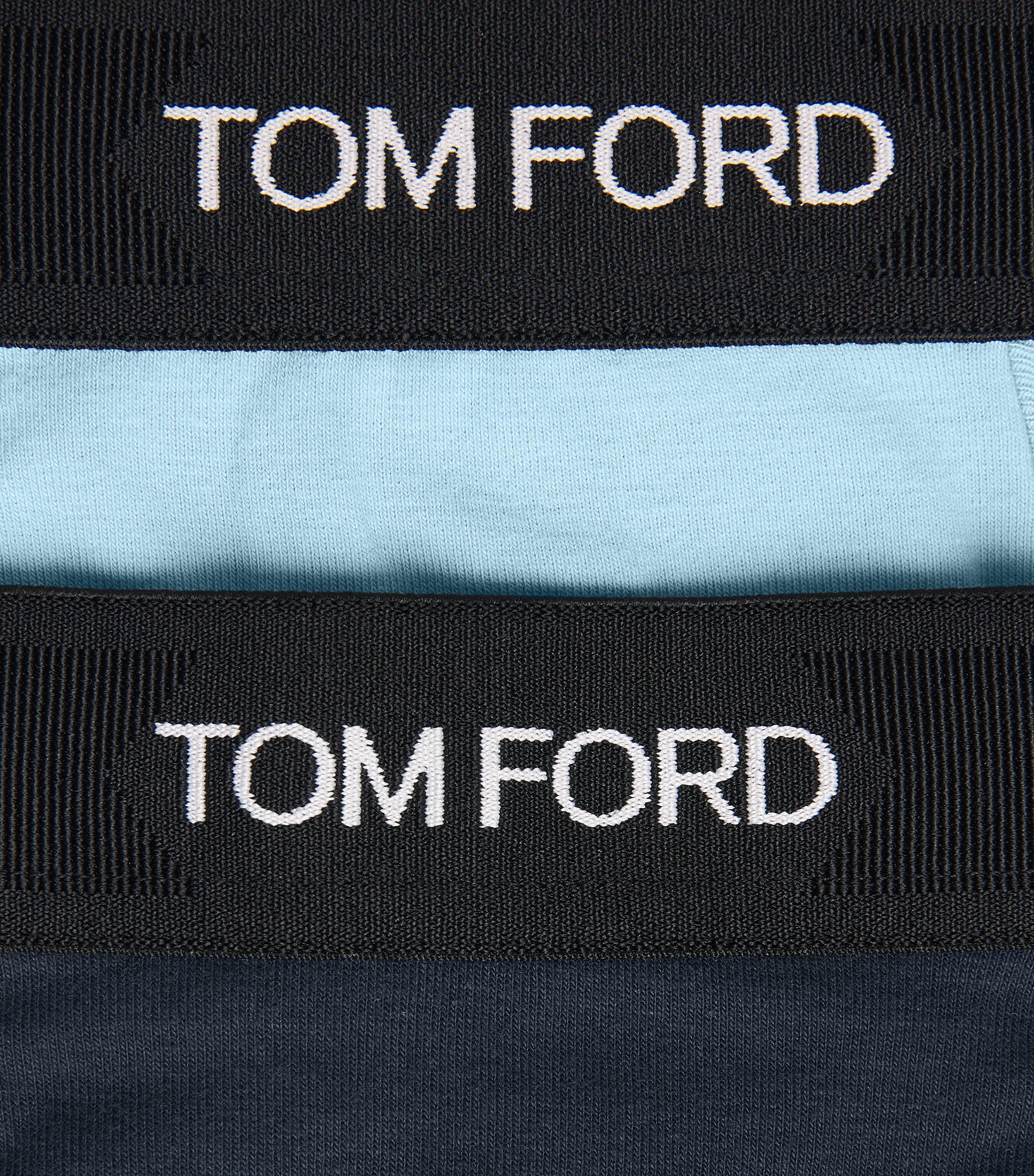 TOM FORD Mens Stretch-Cotton Logo Boxers (Pack of 2) Navy/aqua Image 5