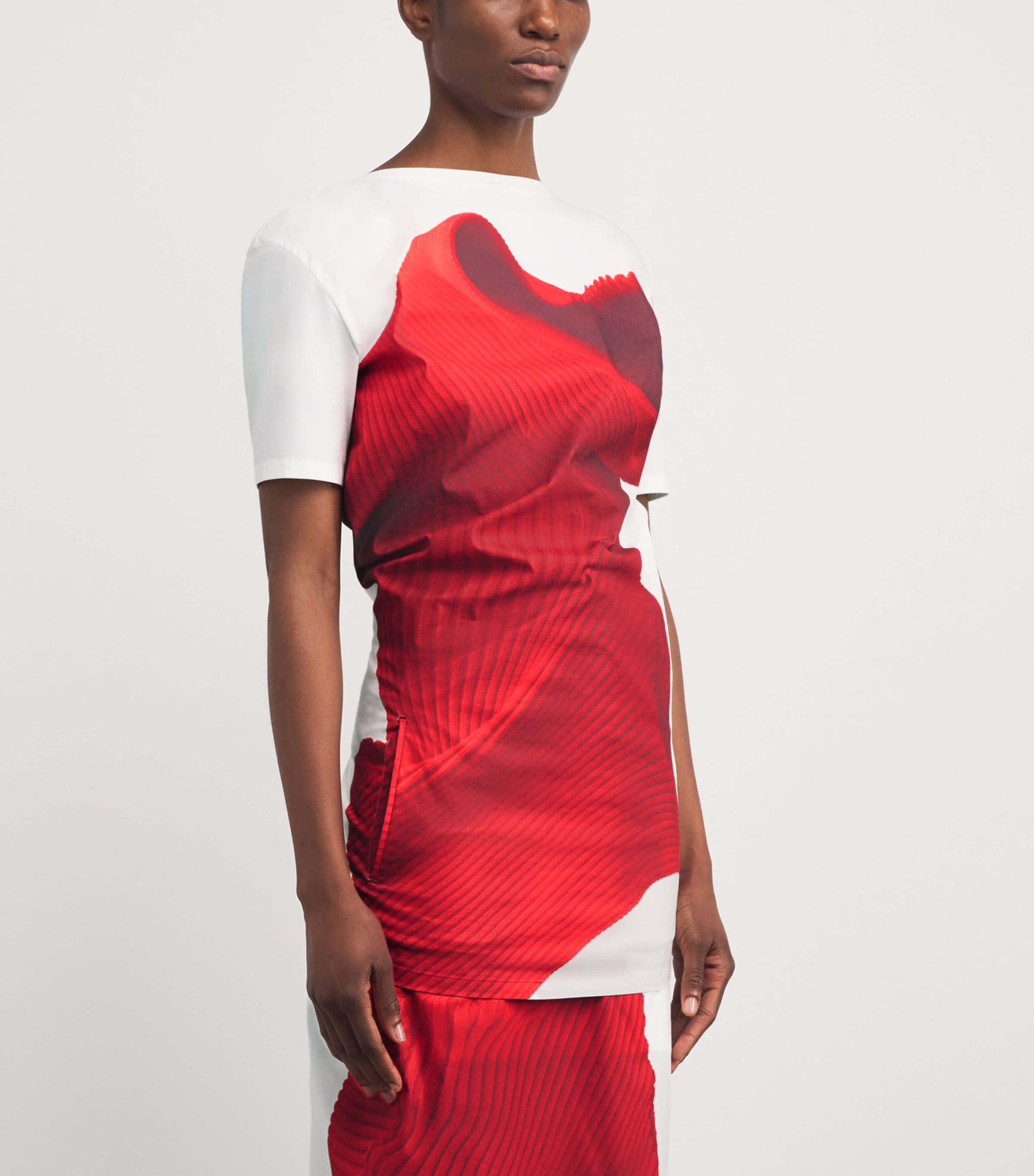 Cotton-Blend Knit As Represented Top RED Image 3