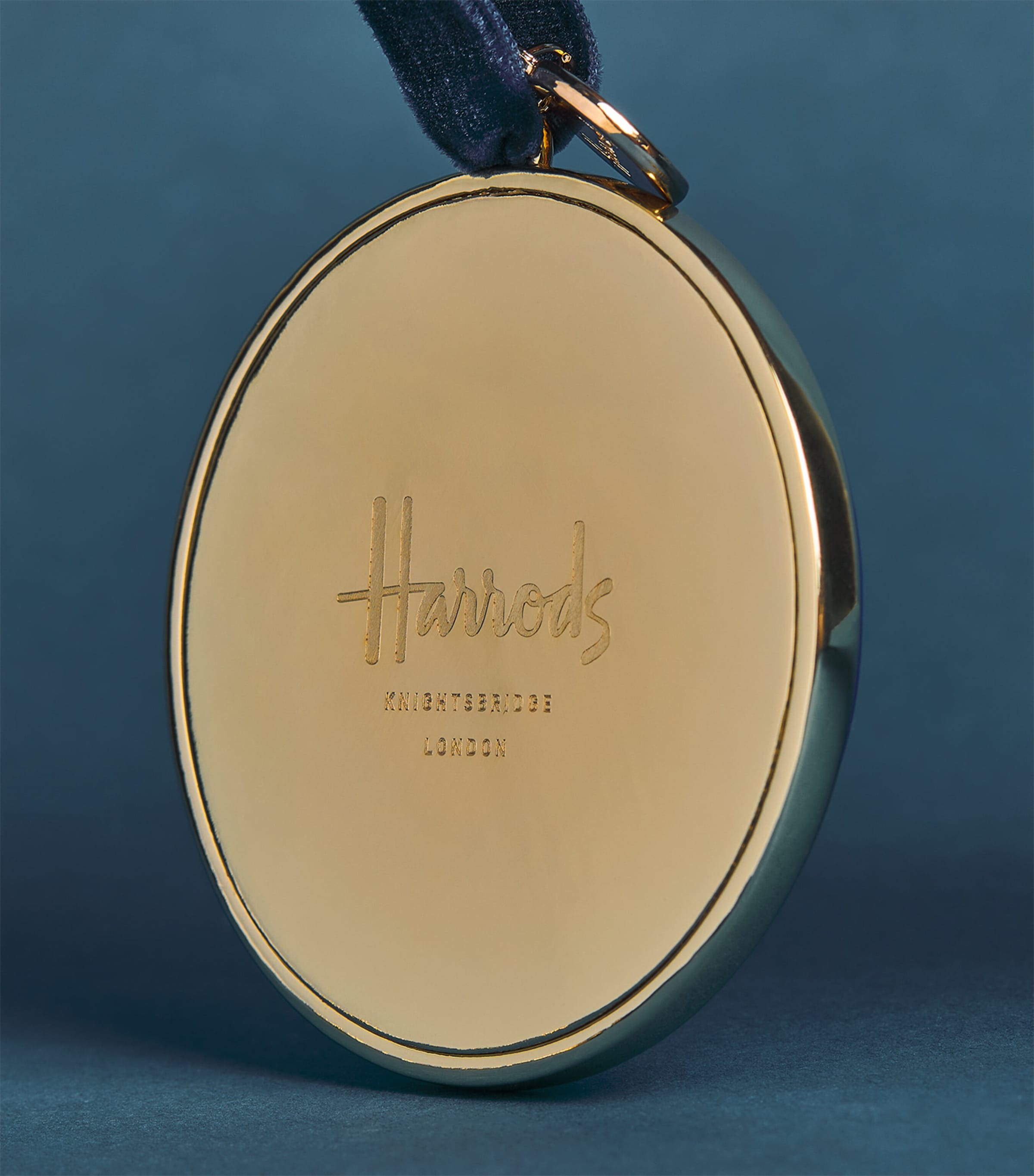 Harrods Turtle Doves Cameo Tree Decoration Blue Image 2