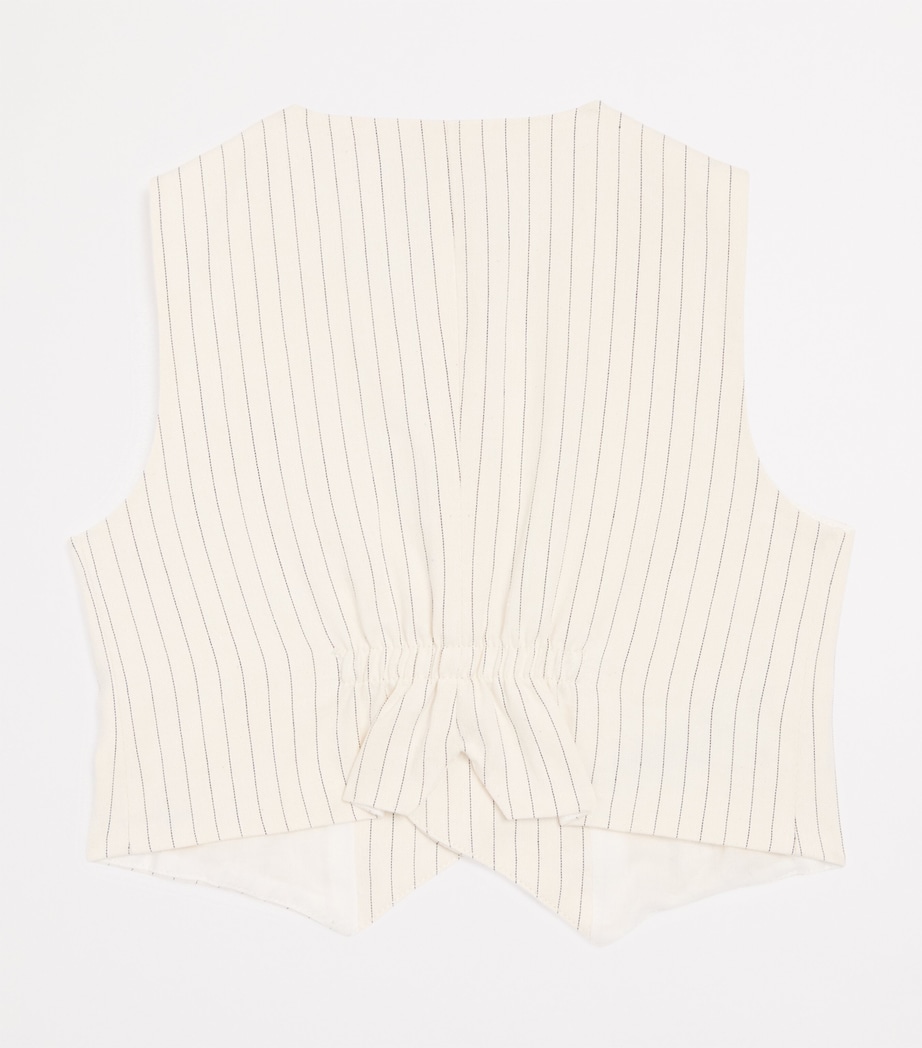 Cotton-Hemp Striped Waistcoat (2-12 Years) 100 MILK Image 2