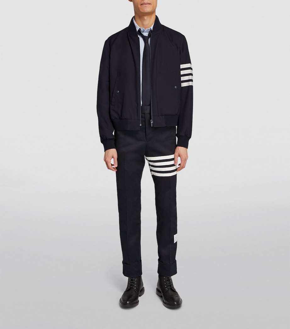 Wool 4-Bar Stripe Bomber Jacket NAVY Image 2