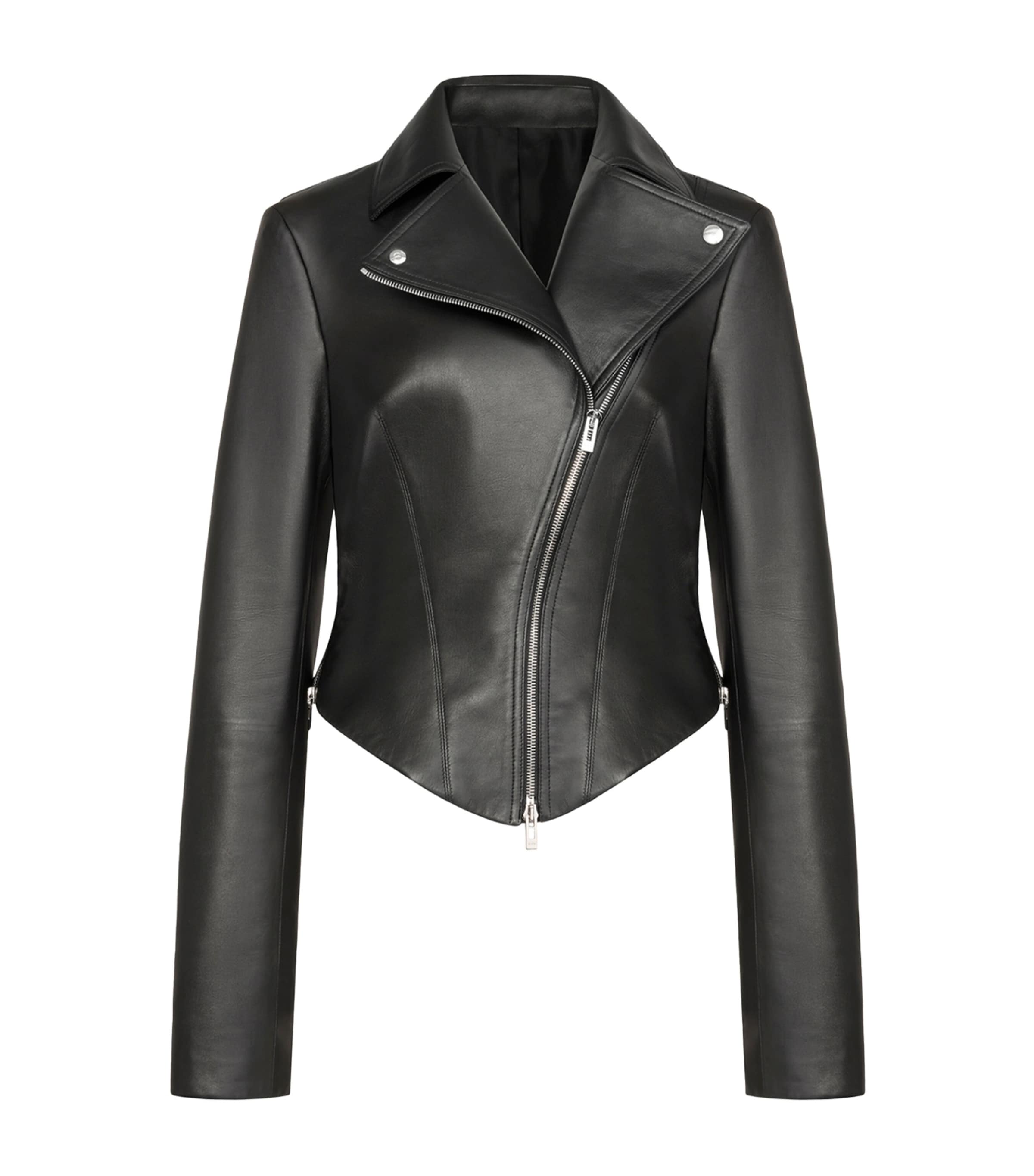 Alaïa Womens Lambskin Biker Jacket Black Image 3