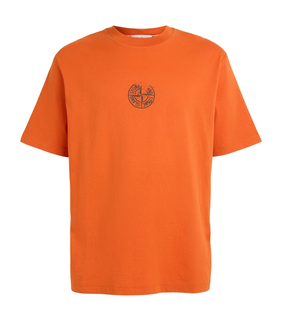 Stone Island Mens Cotton Vertical Compass T-Shirt Image 1