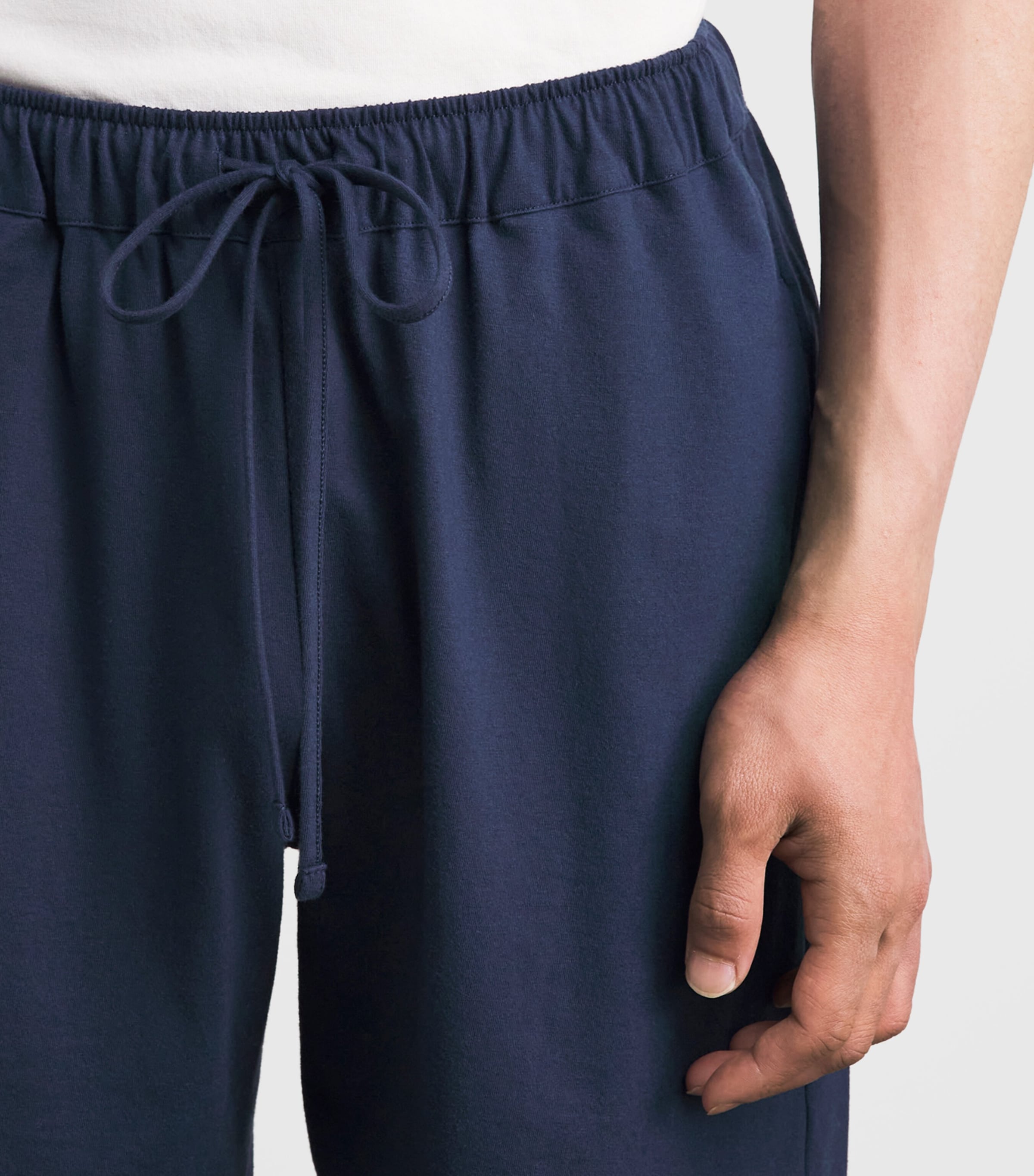 Hanro Mens Cotton Night & Day Shorts Deep Navy Image 3