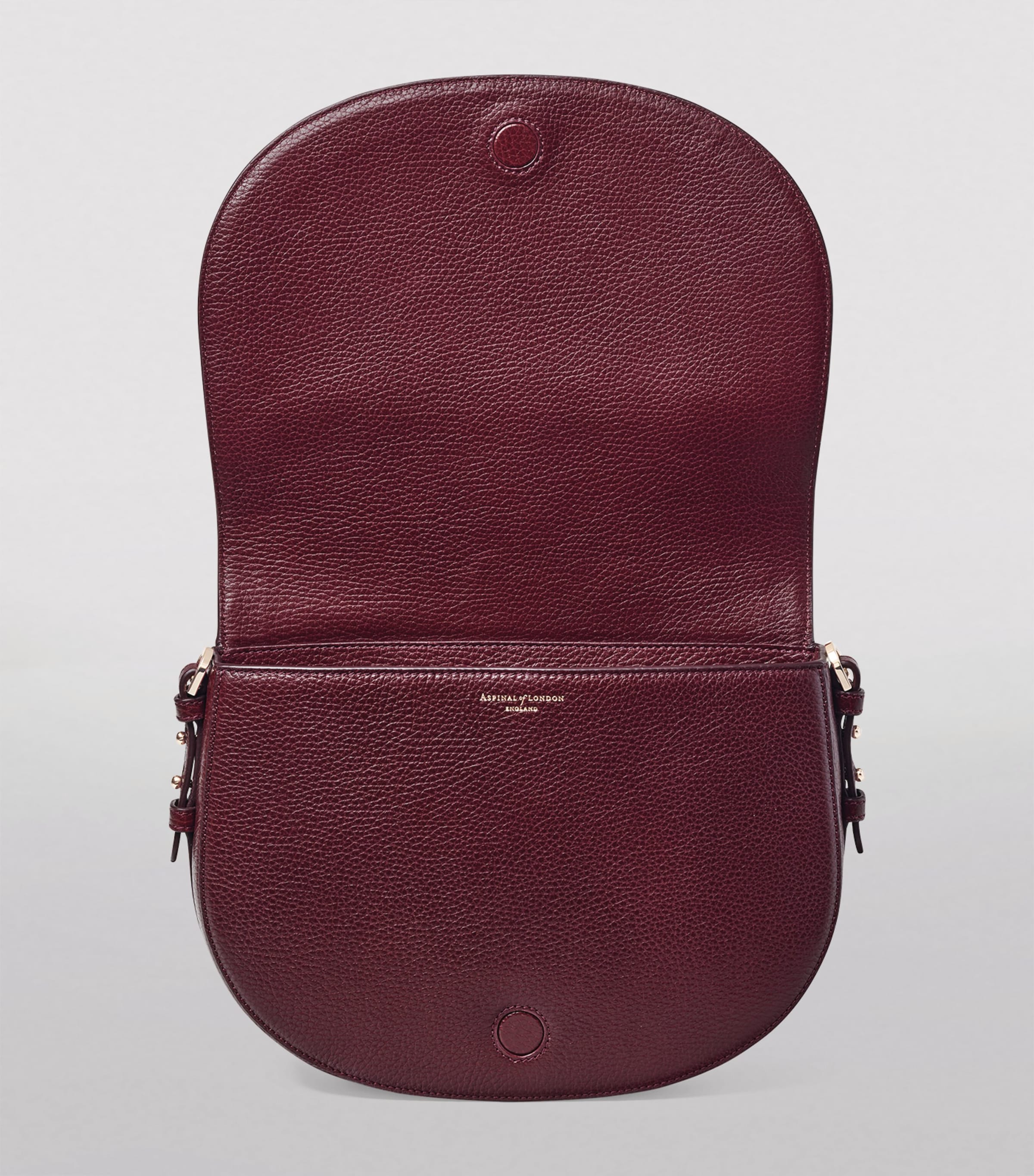 Leather Stella Cross-Body Satchel BURGUNDY Image 4