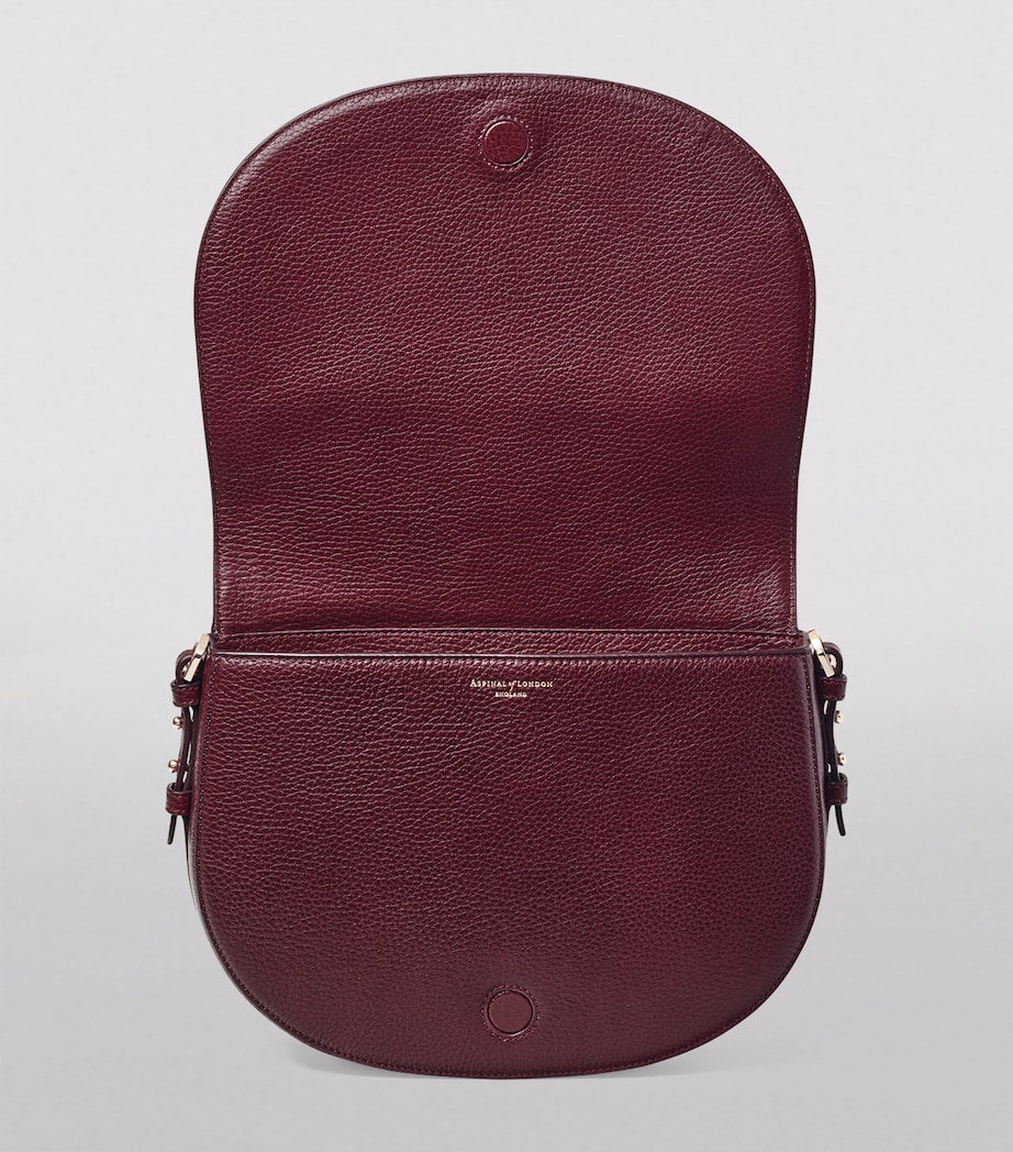 Leather Stella Cross-Body Satchel BURGUNDY Image 4
