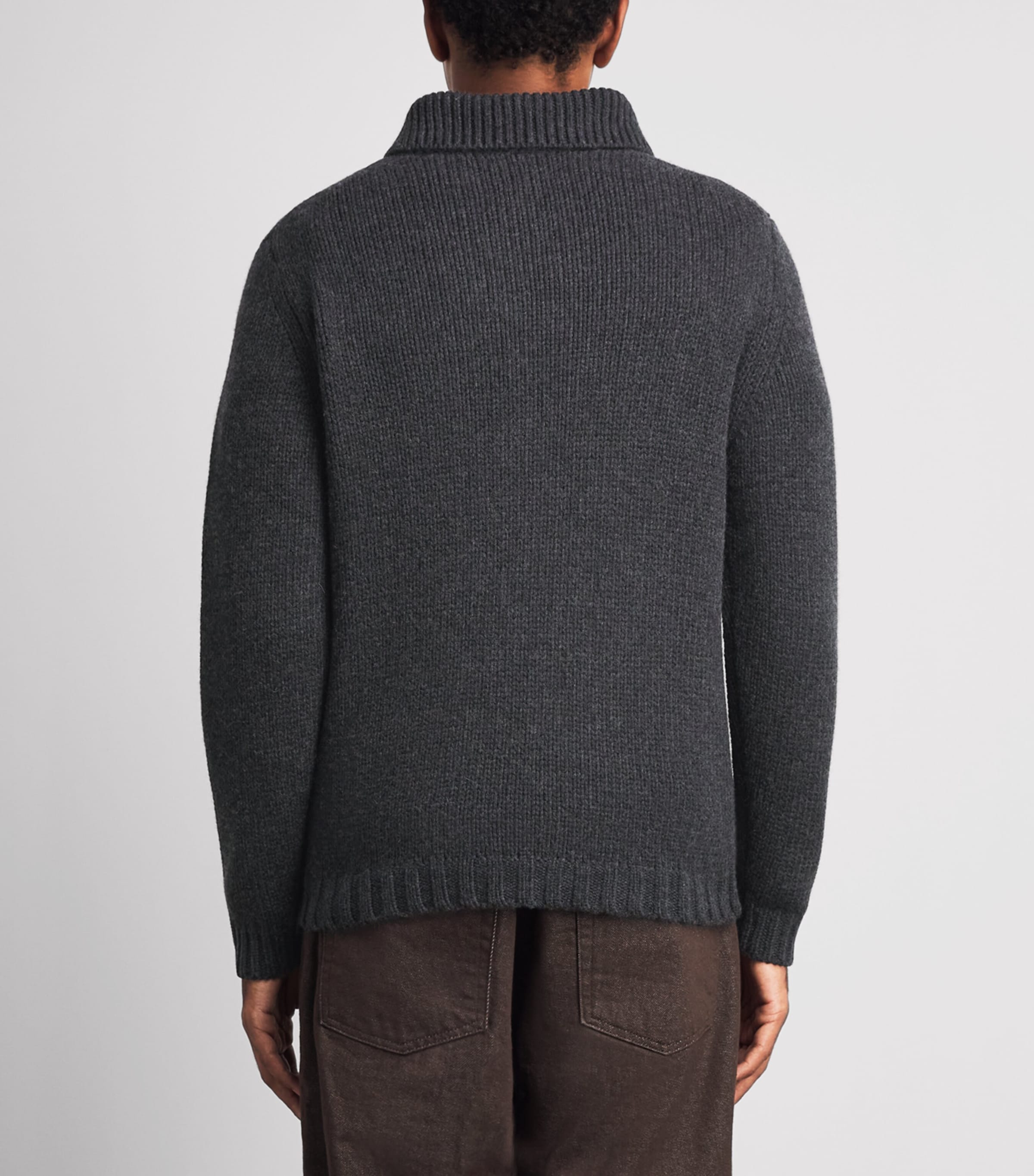 Allude Mens Cashmere Collared Sweater Image 5