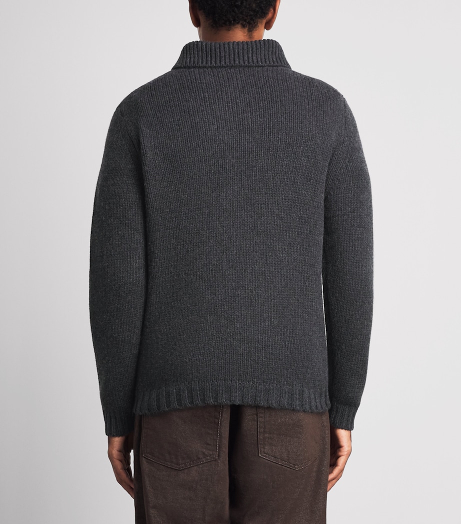 Allude Mens Cashmere Collared Sweater Image 5
