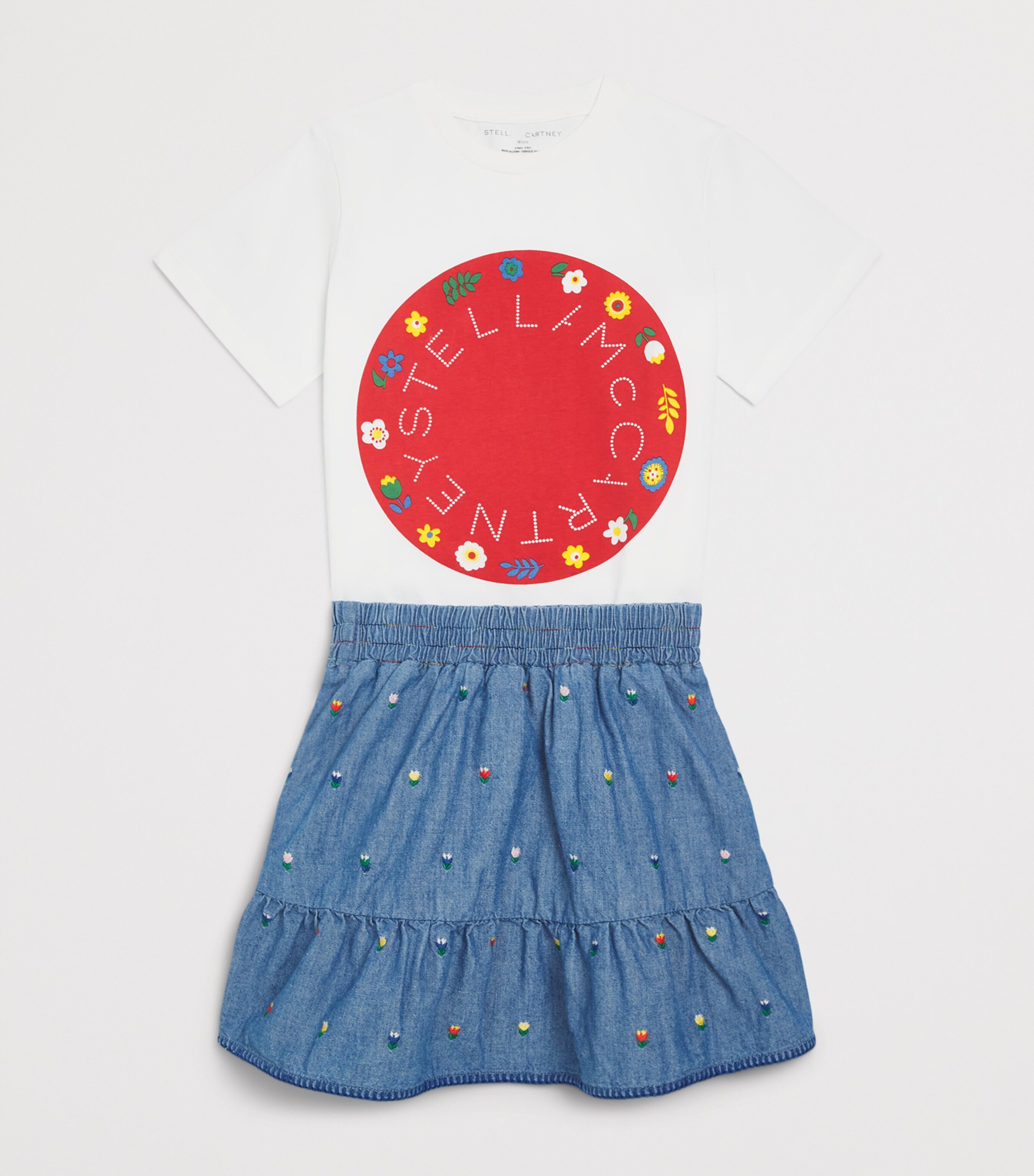 Stella McCartney Kids Denim Embroidered Skirt (2-14 Years) Azzurro/embro Image 3