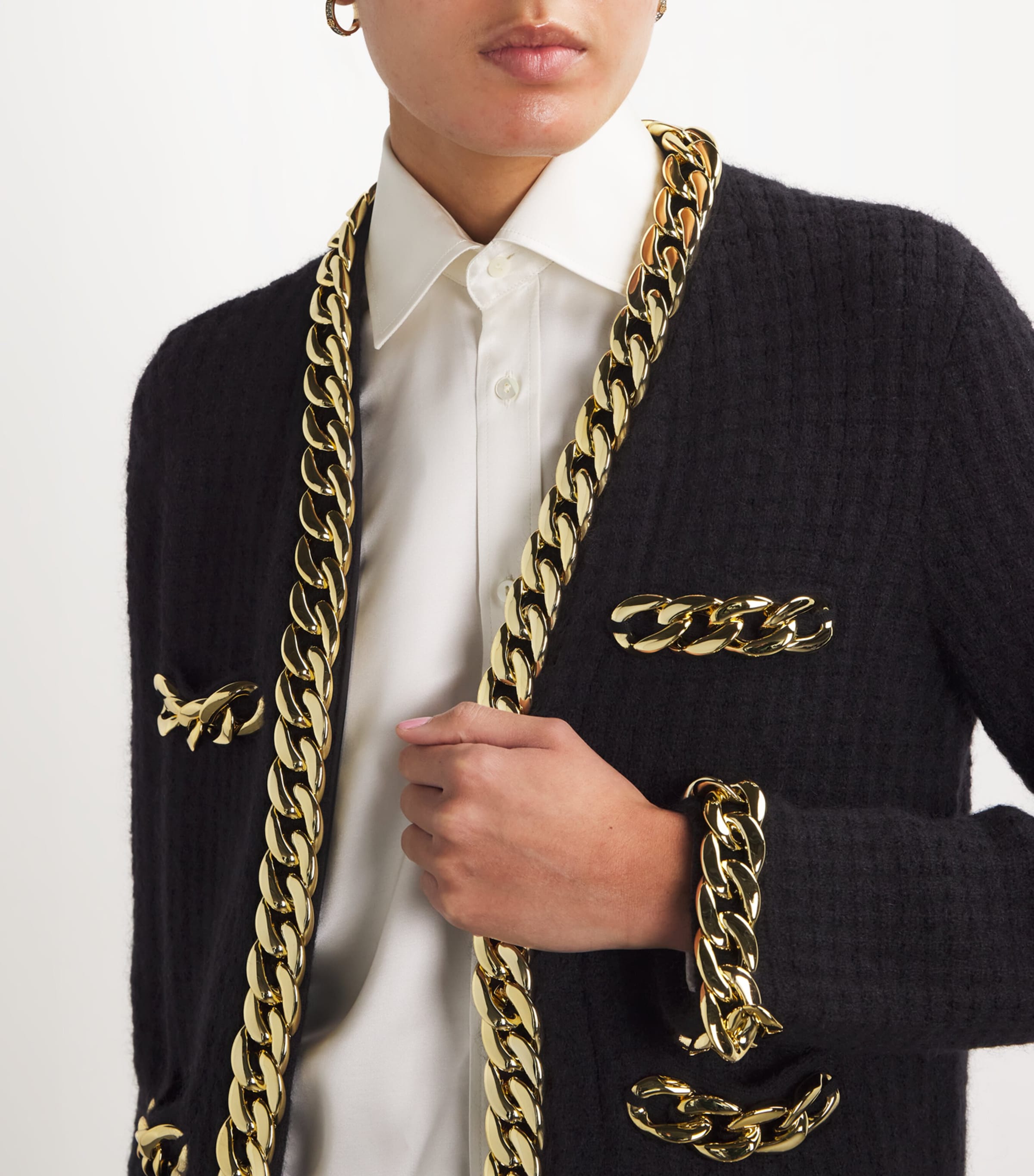 【関税込み】tory burch KENDRA CHAIN' JACKET Tory Burch Kendra Chain Jacket - Black - Women | 163144001
