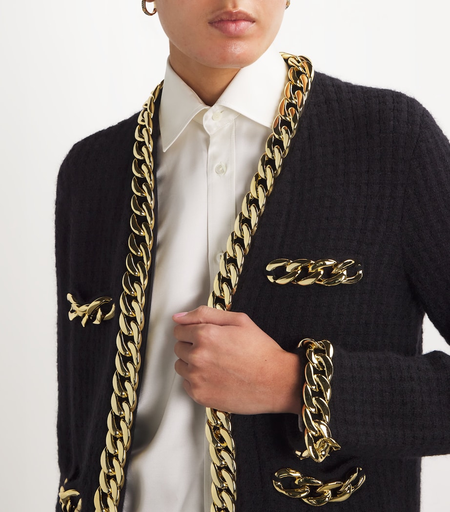 Chain-Detail Kendra Cardigan BLACK Image 3