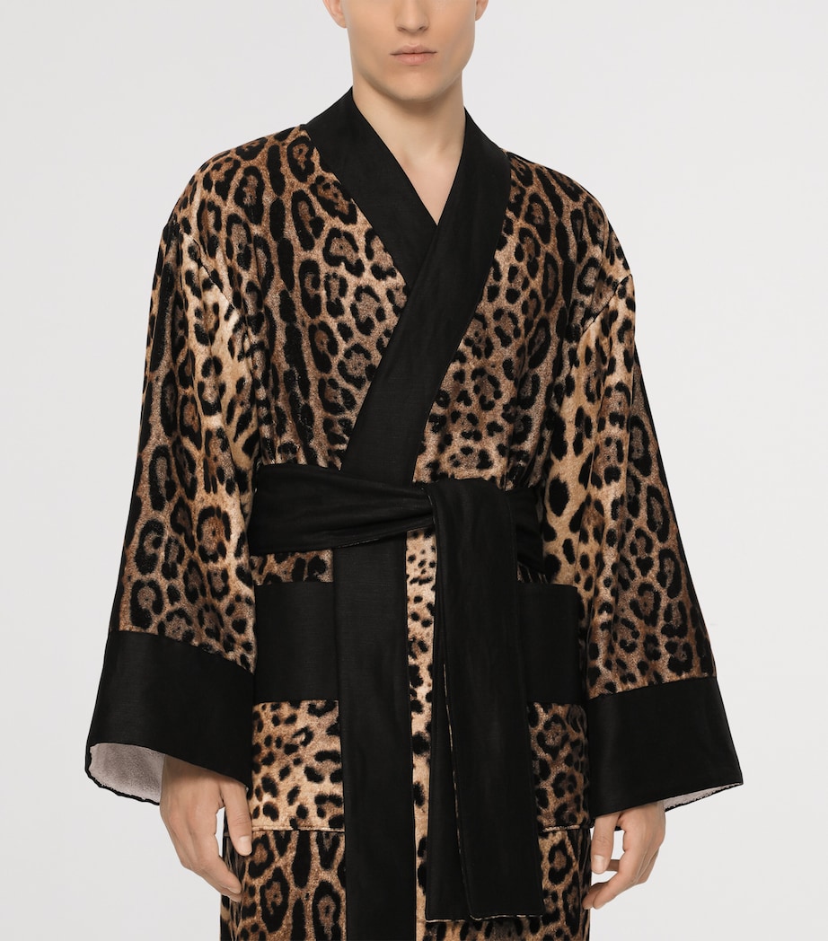 Terry Cotton Leopard Print Robe UL001 LEOPARDO Image 9