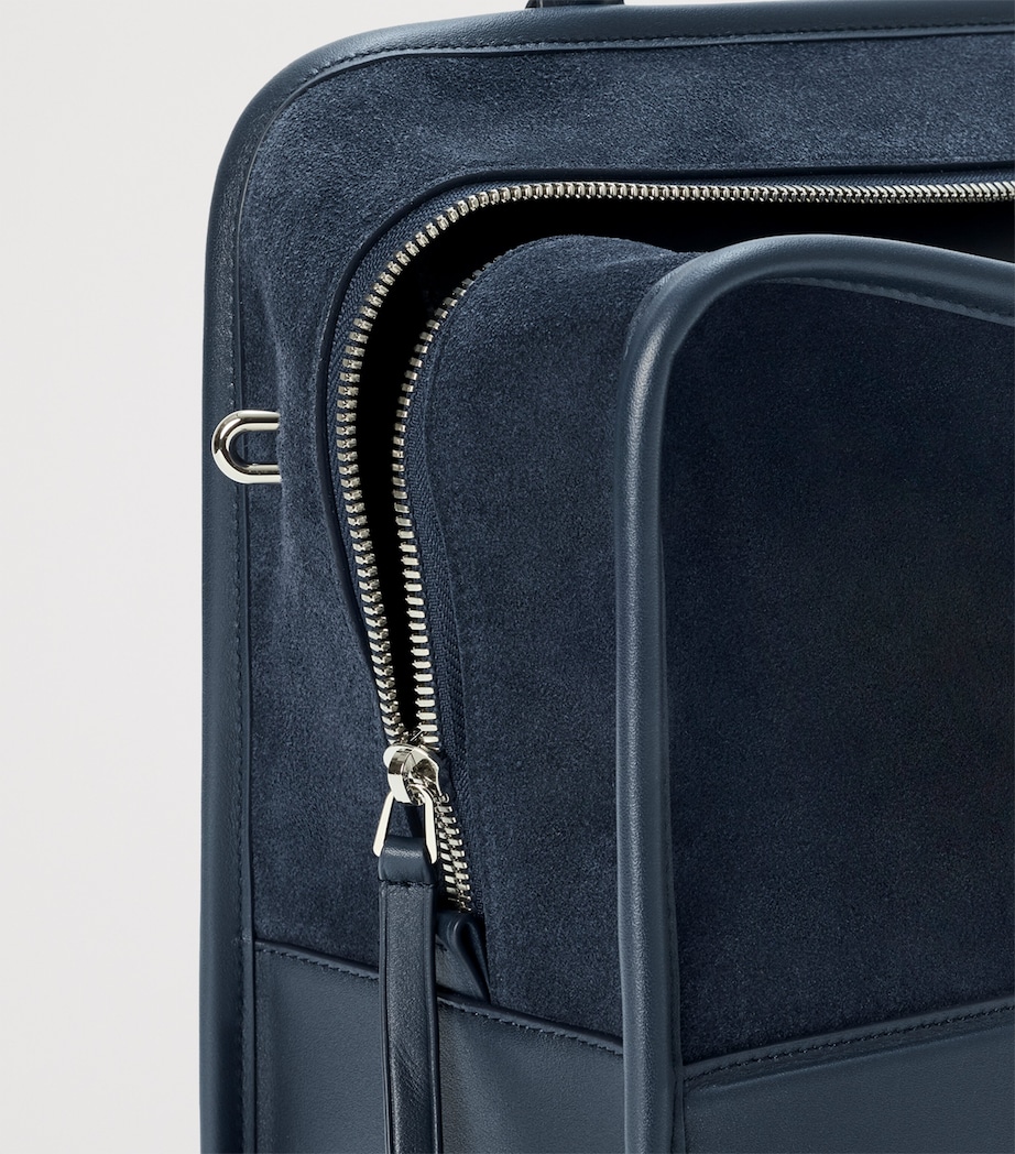 LOEWE Large Suede Amazona 180 Top-Handle Bag Deep Navy Image 13