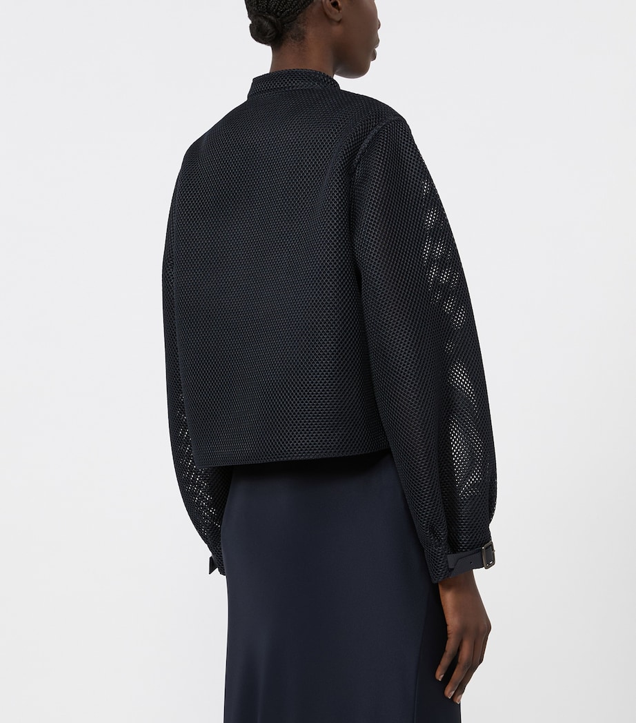 Max Mara Womens Mesh Bomber Jacket Ultramarine Image 4