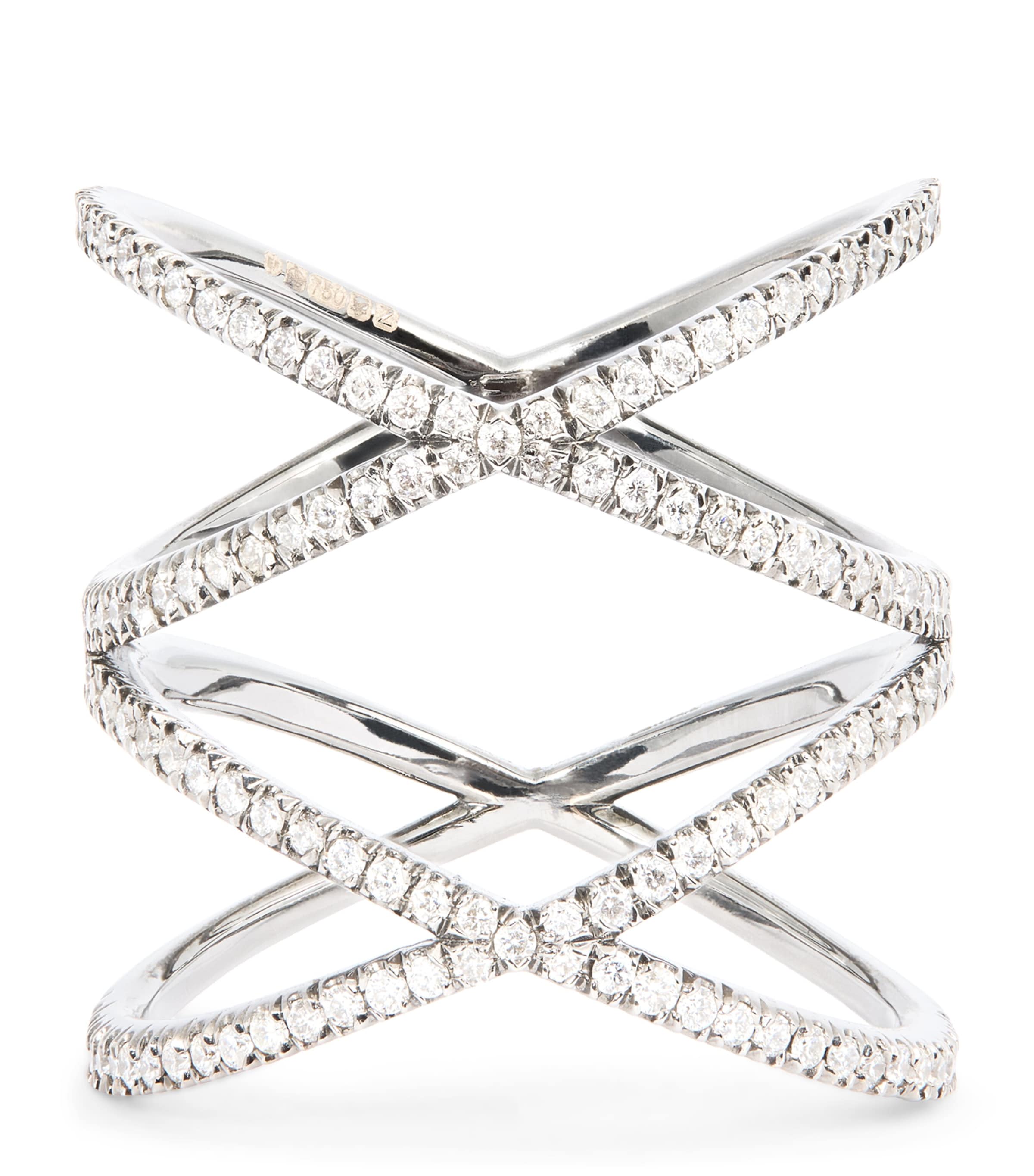 Eva Fehren Blackened White Gold And Diamond Xx Ring In Black