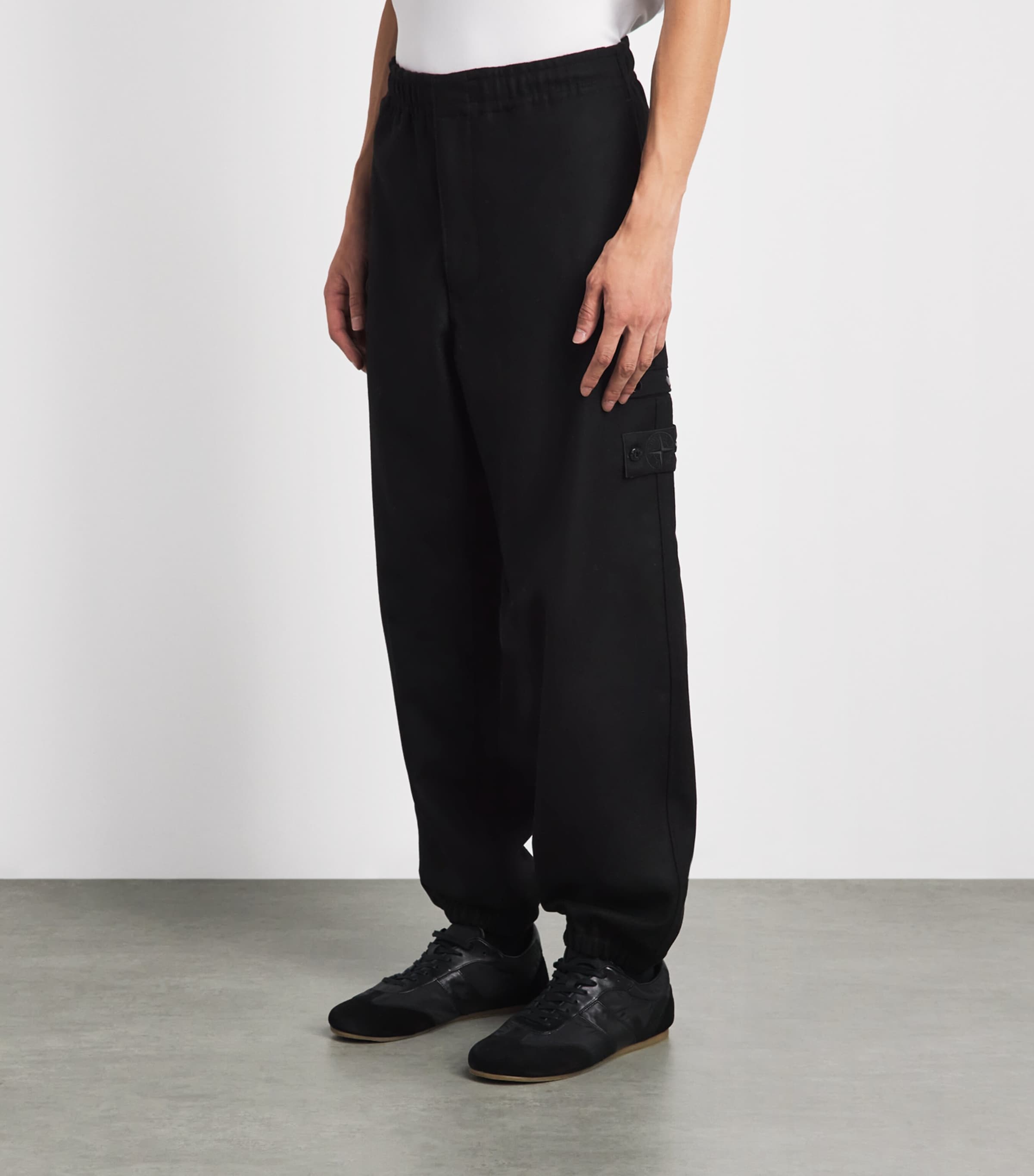 Stone Island Mens GHOST PIECE Wool-Blend Cuffed Trousers Image 4
